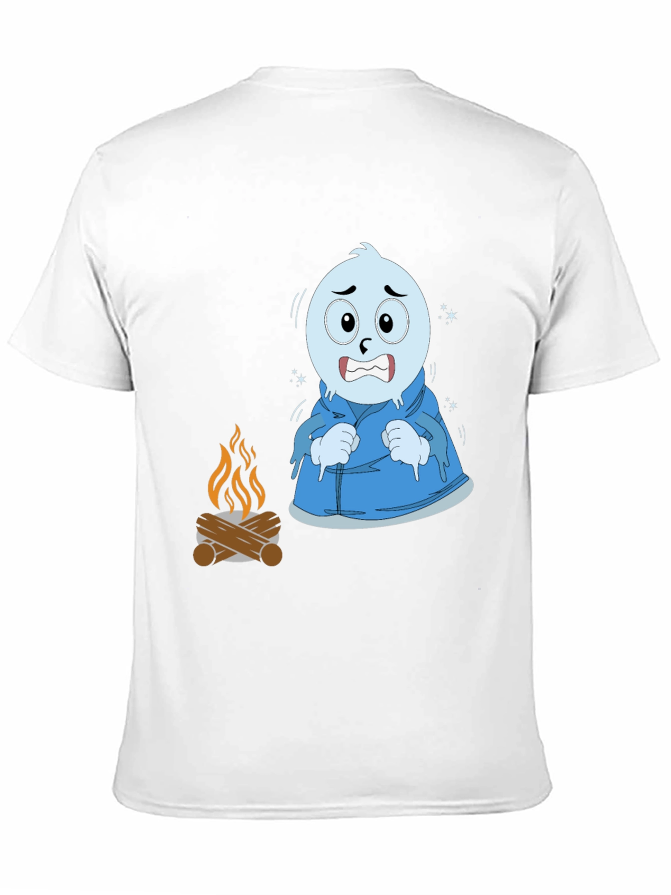 Black Funny Cold Cartoon Character T-Shirt view 11