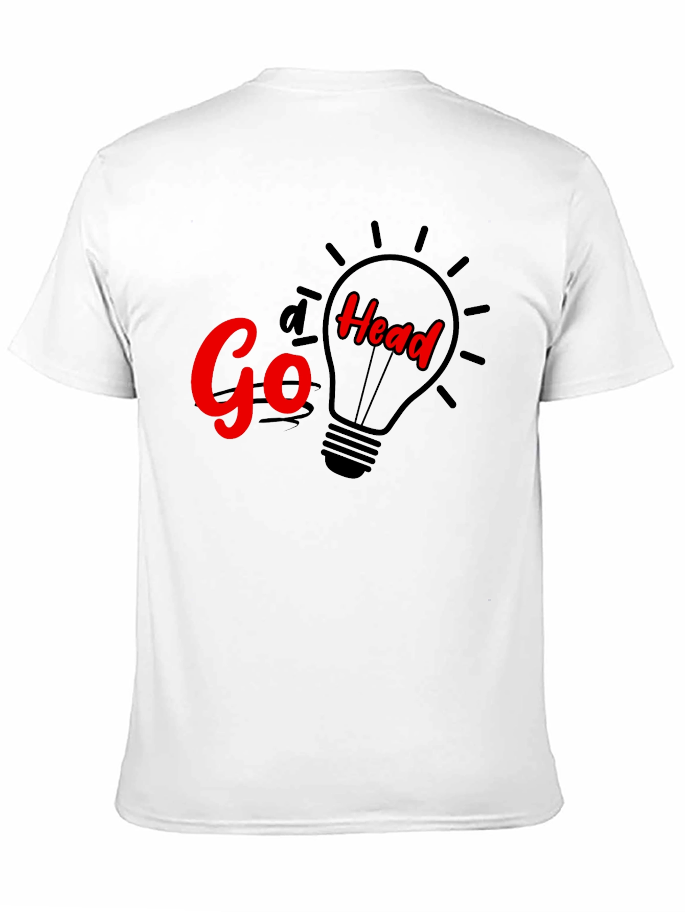 Black Go Head Lightbulb Graphic T-Shirt view 11
