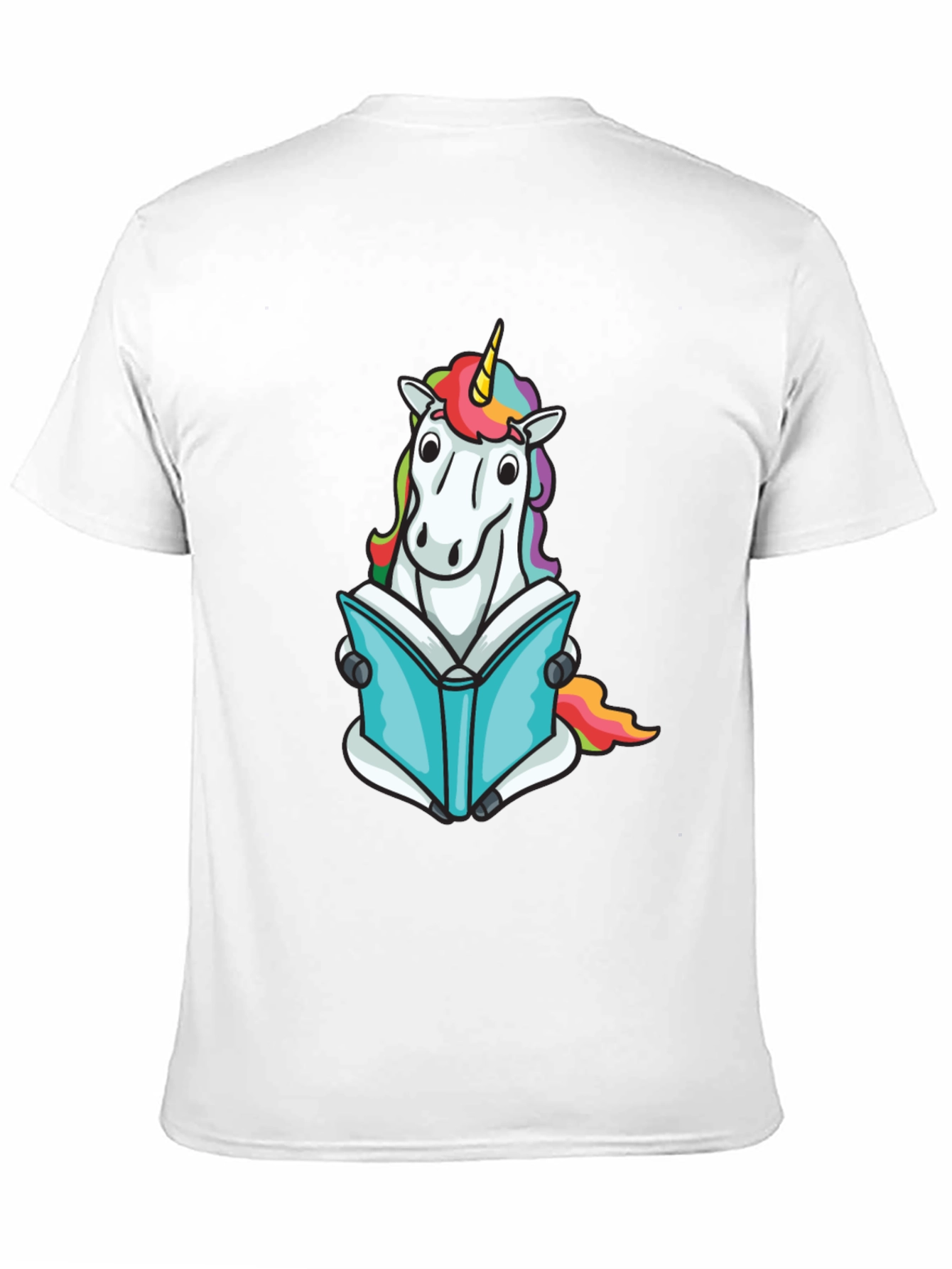 Black Unicorn Reading Book Black T-Shirt view 11