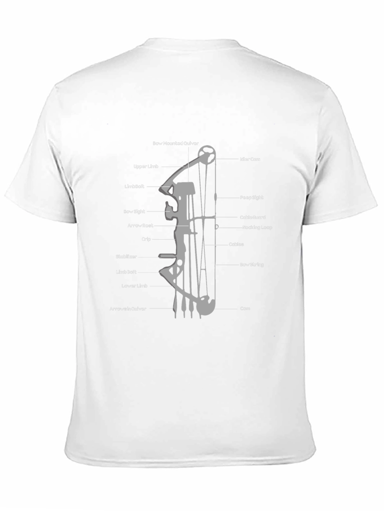 Black Archery Bow Diagram Black T-Shirt view 11