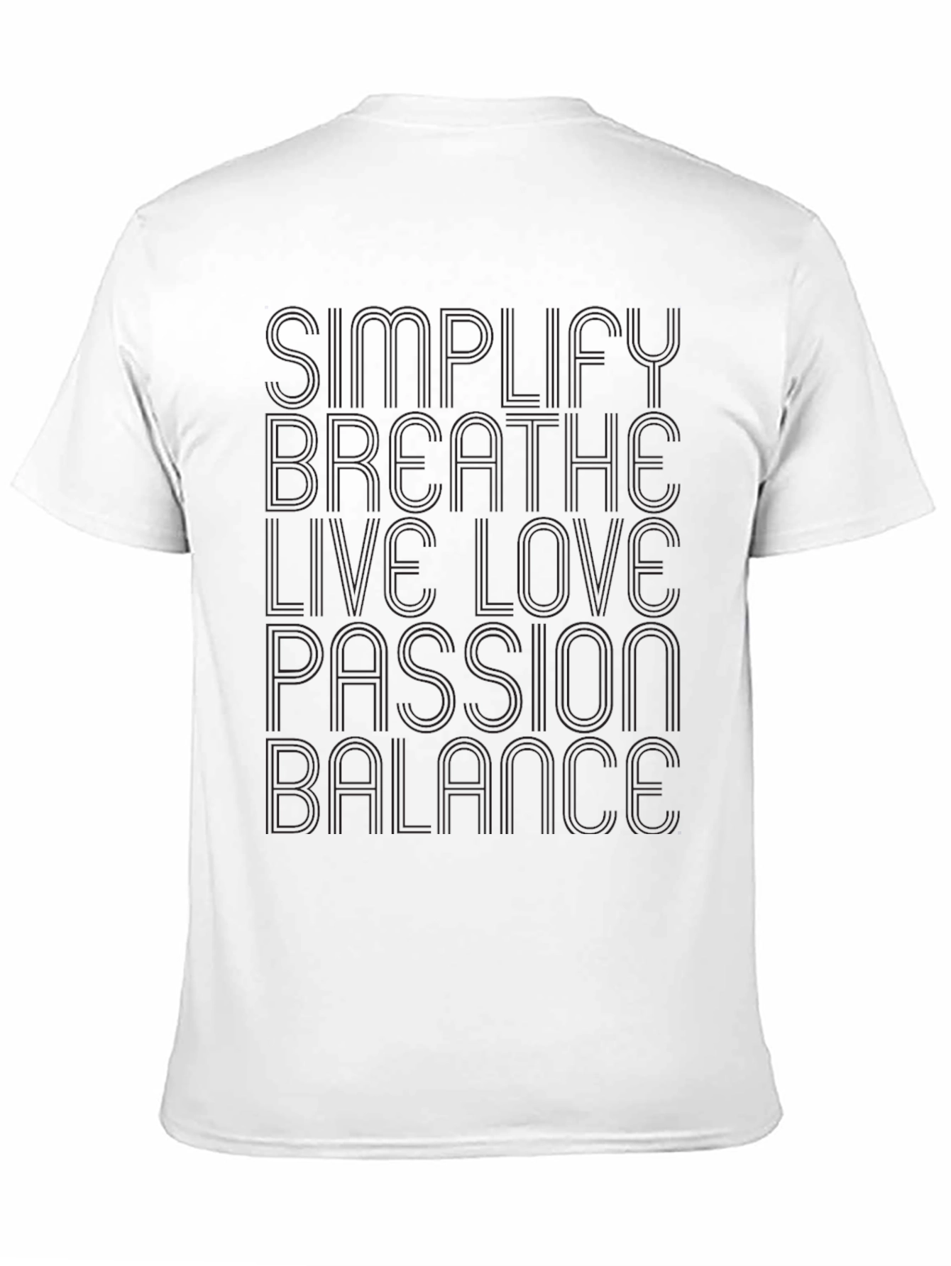 Black Simplify, Breathe, Love Black T-Shirt view 11