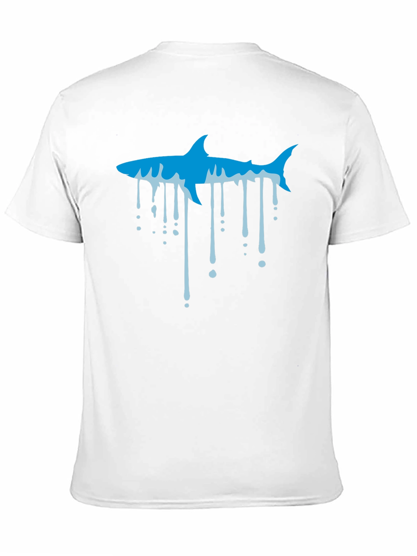 Black Cool Shark Drip Graphic Black T-Shirt view 11