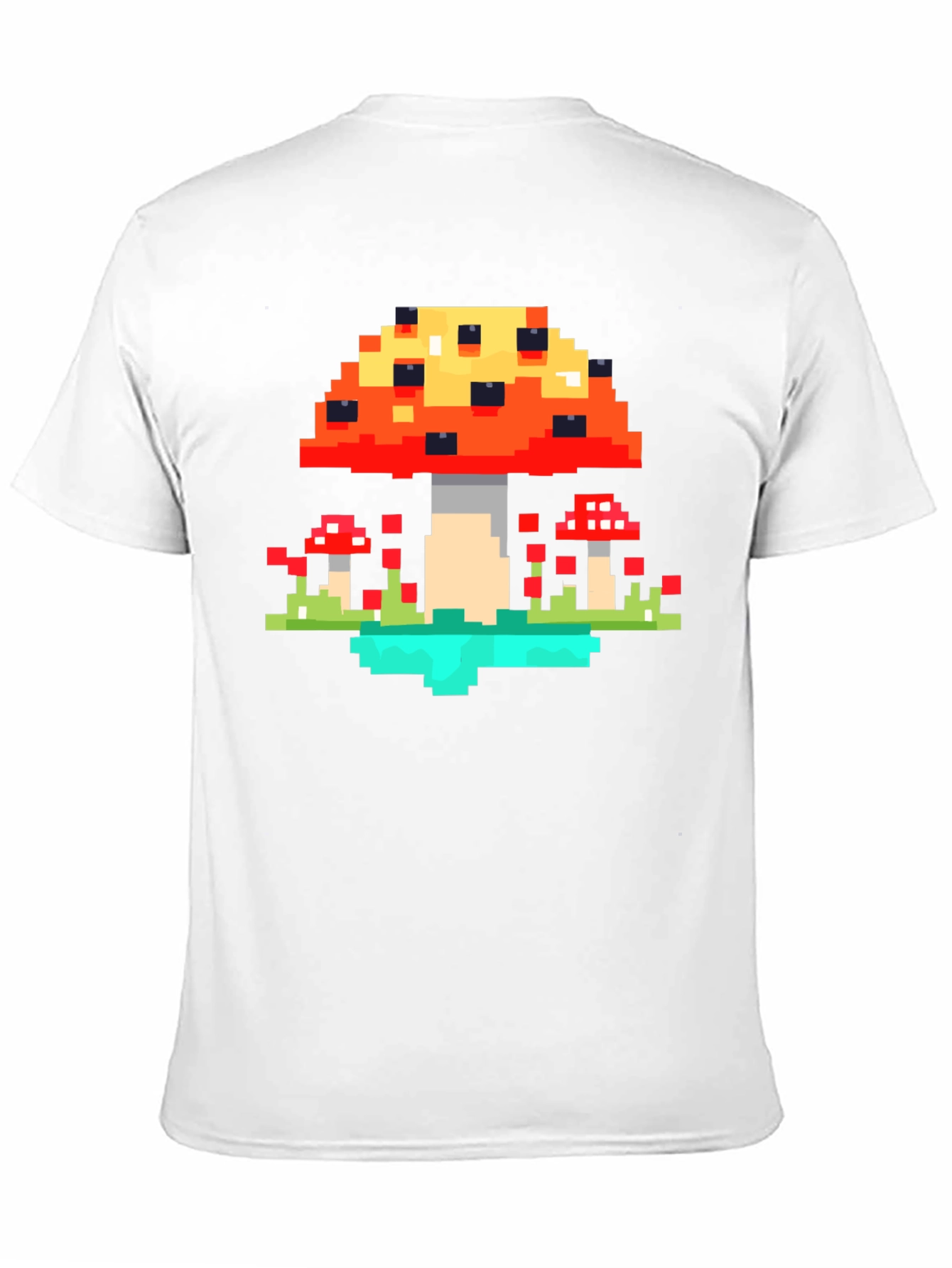 Black Pixel Mushroom Graphic Tee - Retro Gaming Style Shirt view 11