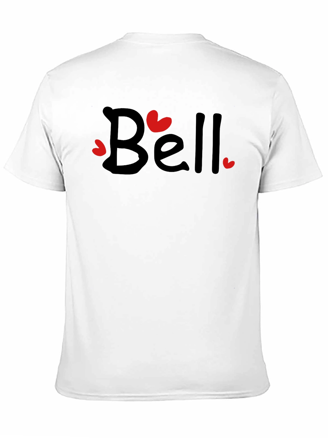 Black Bell Heart Valentine's Day Black T-Shirt view 11