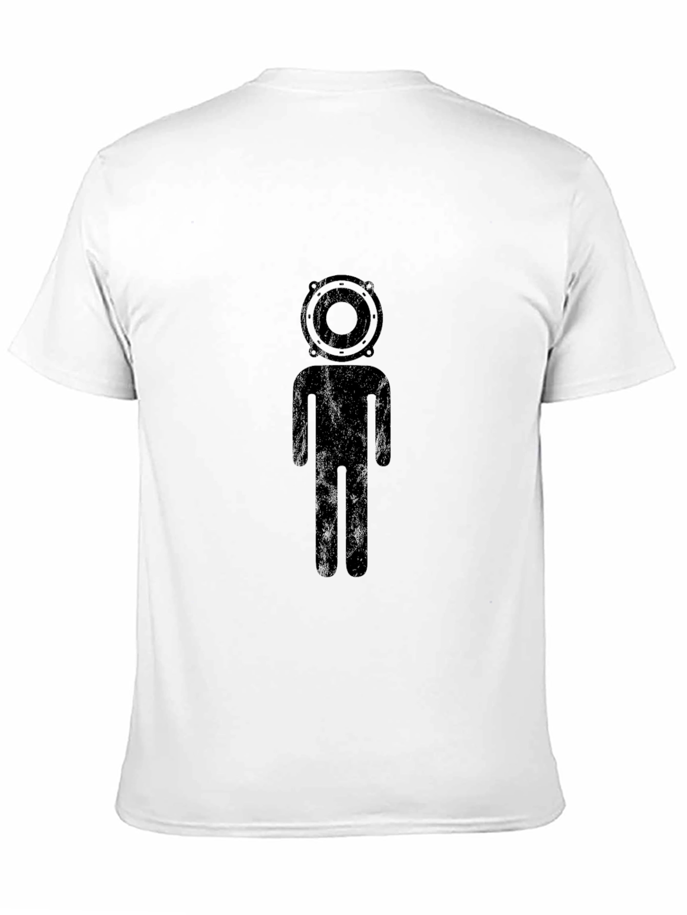 Black Speaker Head Silhouette Black T-Shirt view 11