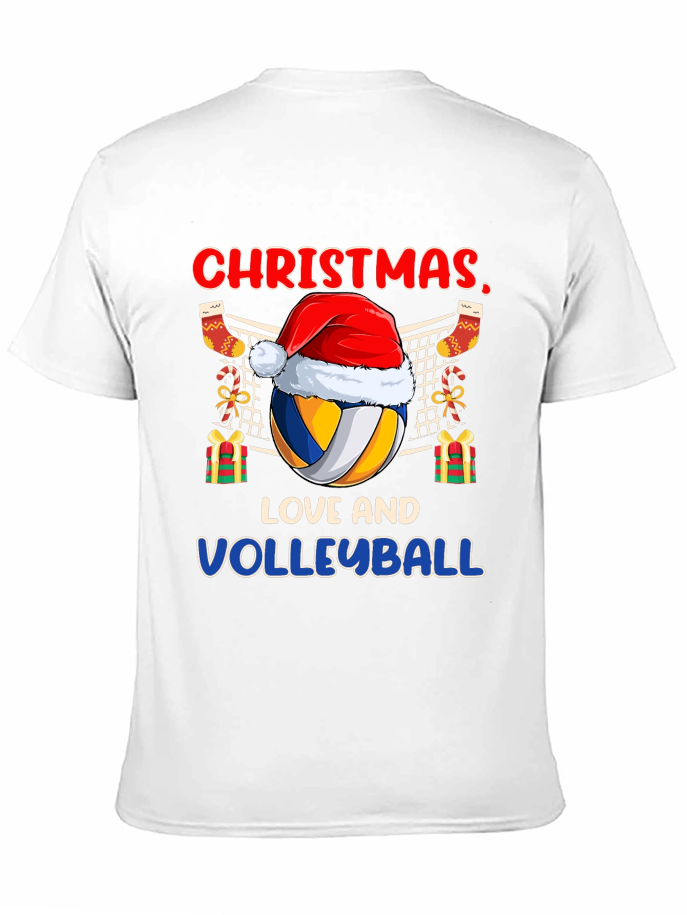 Black Christmas Love and Volleyball T-Shirt view 11
