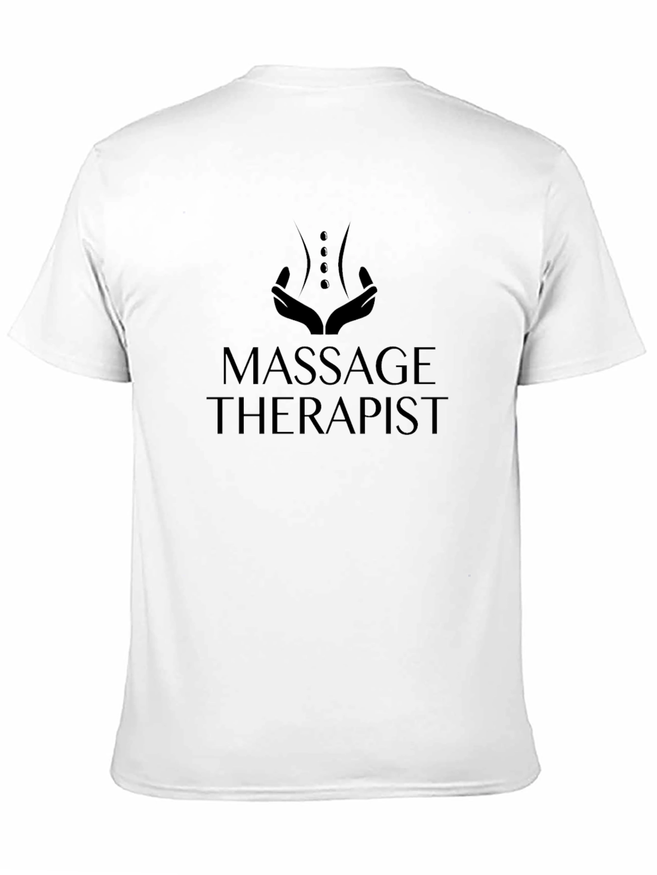 Black Massage Therapist Graphic T-Shirt - Unisex Relaxed Fit view 11