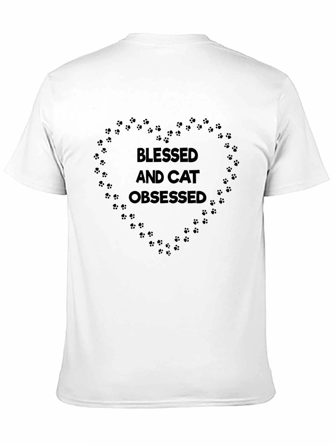 Black Blessed & Cat Obsessed T-Shirt - Unisex Black Tee view 11