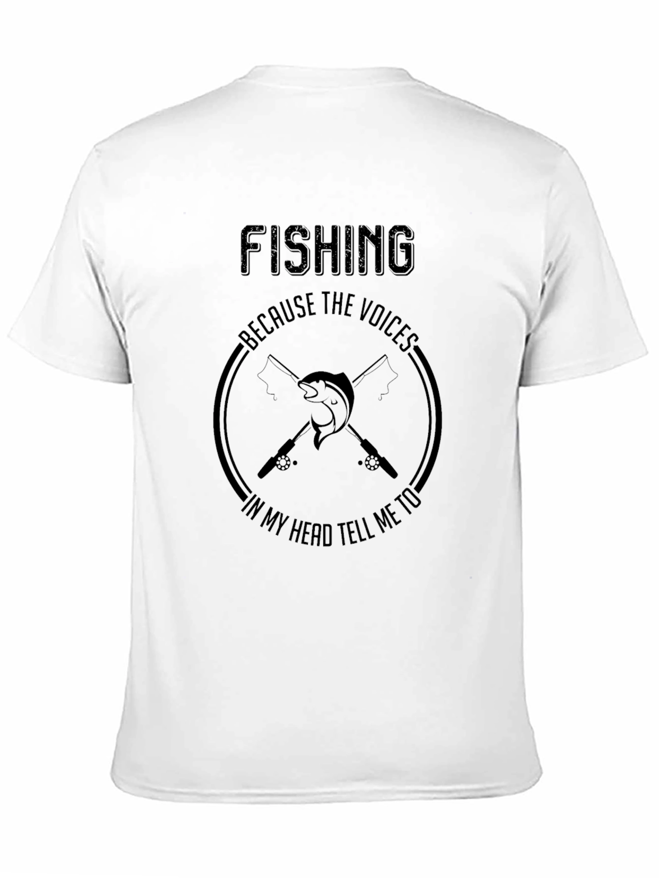 Black Fishing Voices Men's Black Graphic T-Shirt view 11