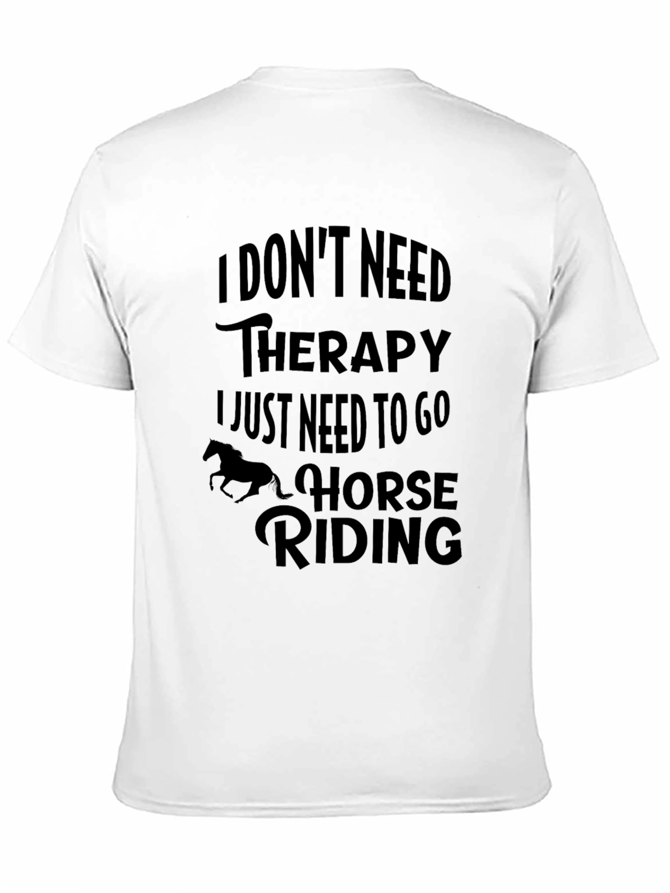 Black Horse Riding Therapy Graphic Tee - Unisex Black T-Shirt view 11