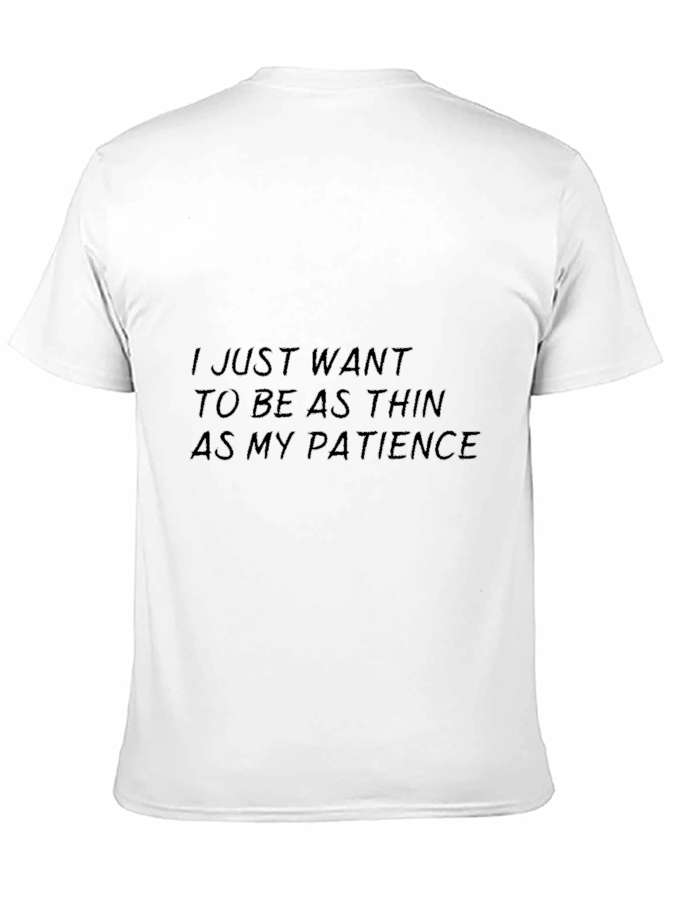 Black Funny Graphic Tee - I Just Want to Be Thin view 11