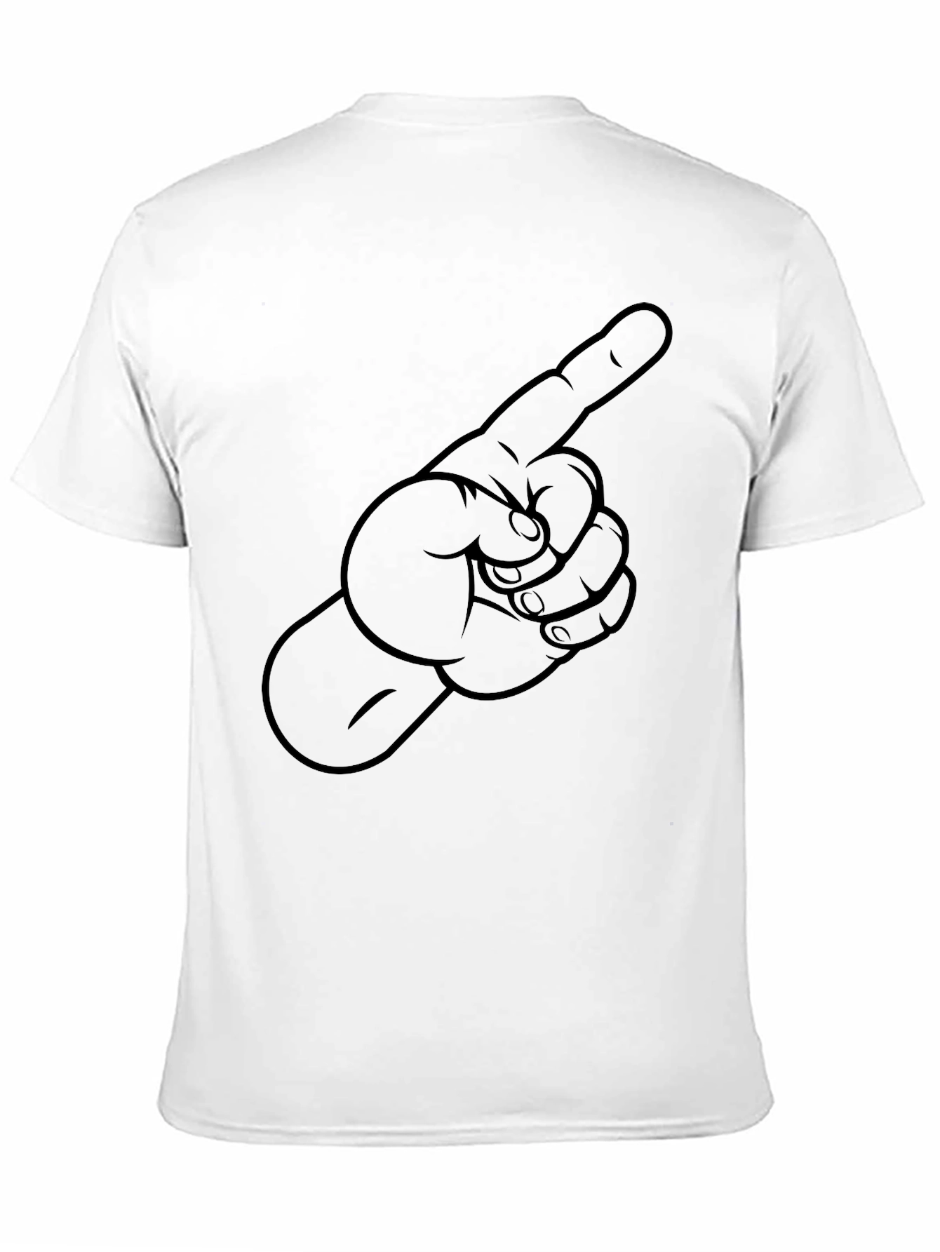 Black Pointing Finger Graphic Tee - Black Cotton T-Shirt view 11