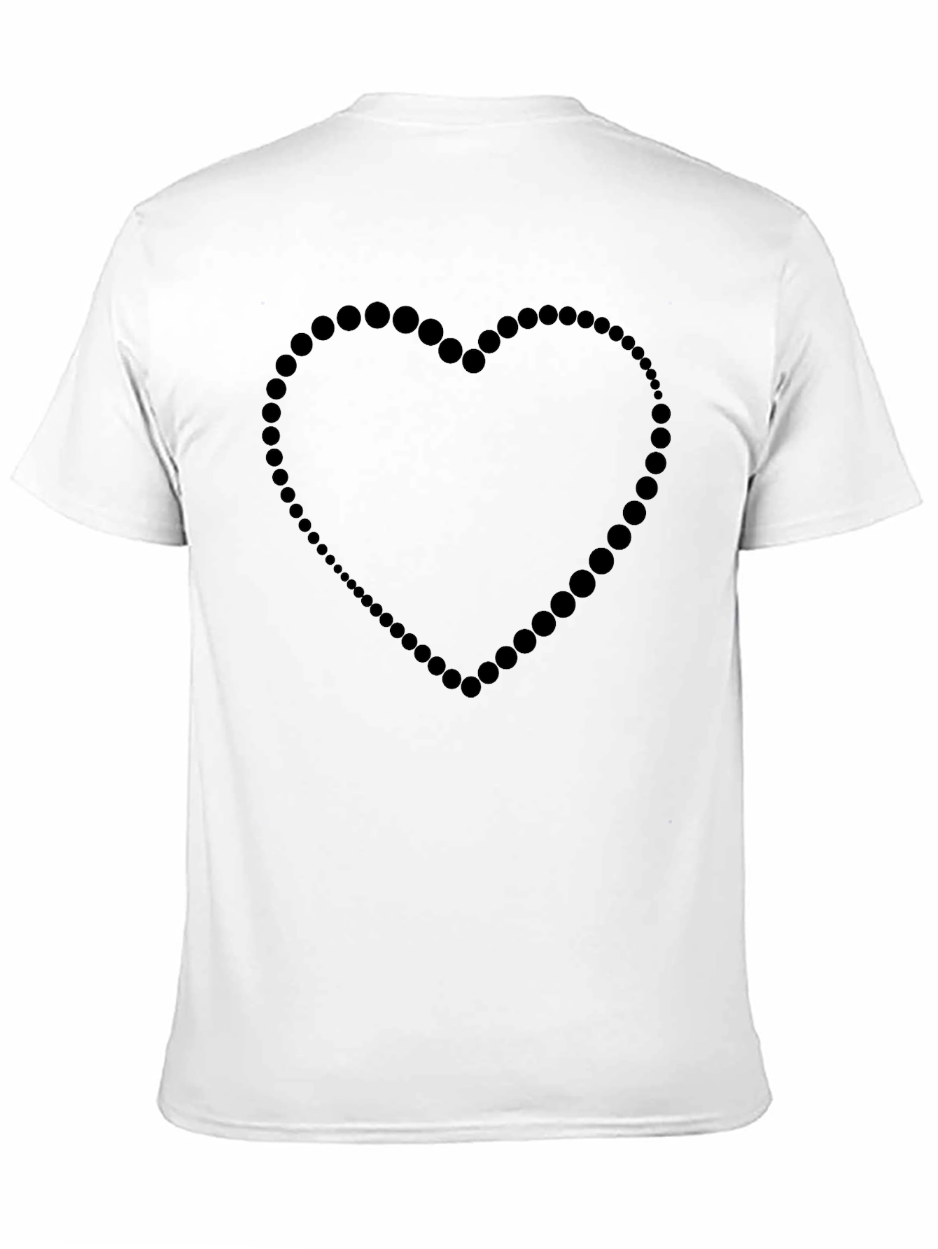 Black Heart Dot Design T-Shirt - Black view 11