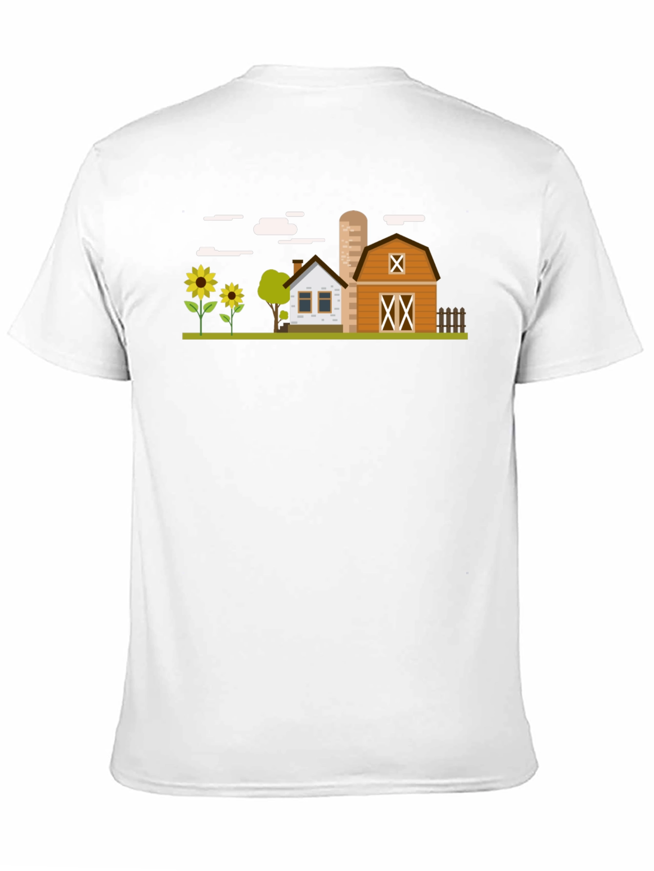 Black Farm Scene Graphic T-Shirt - Black Cotton Tee view 11