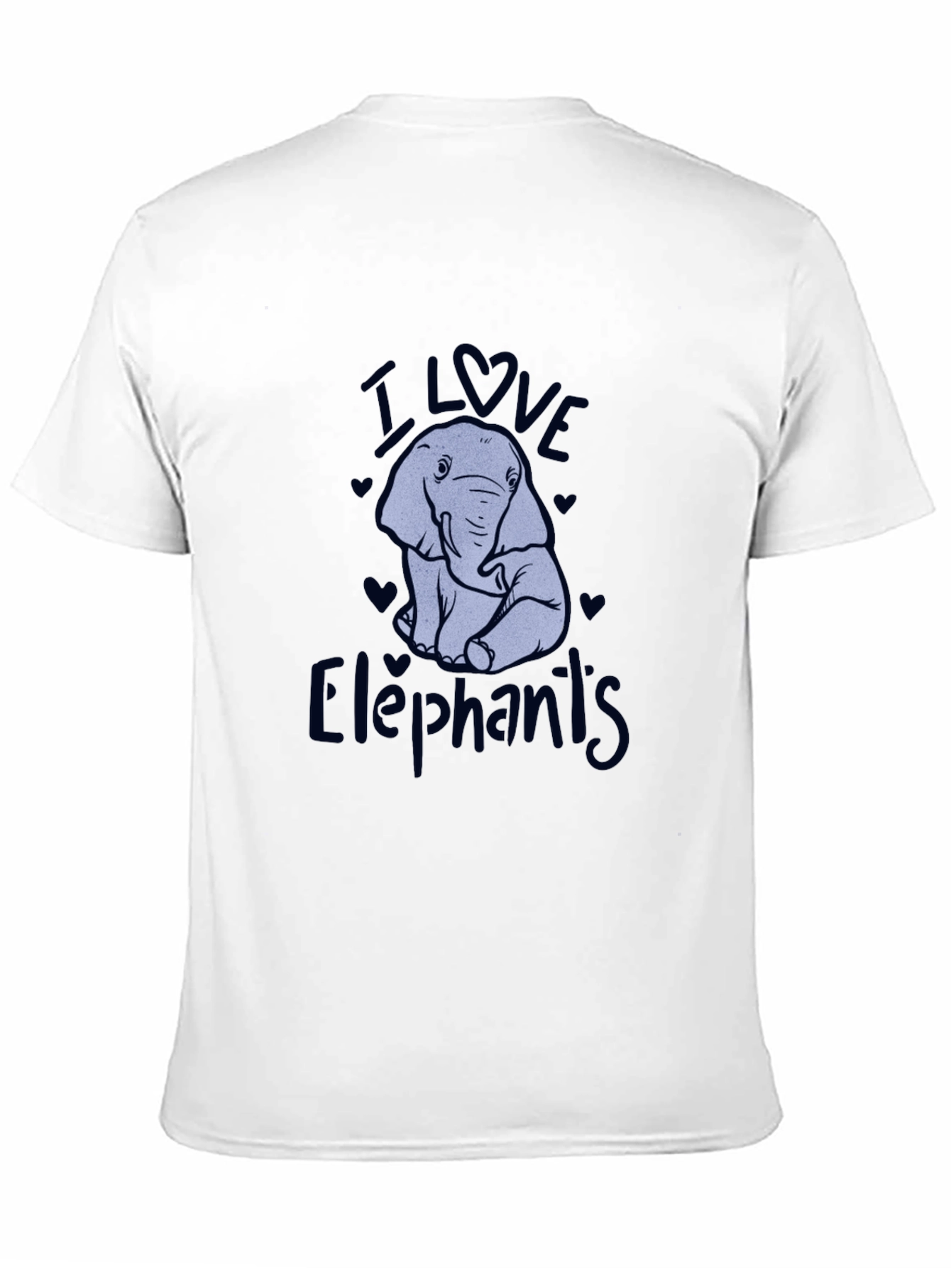 Black I Love Elephants Black Graphic T-Shirt view 11