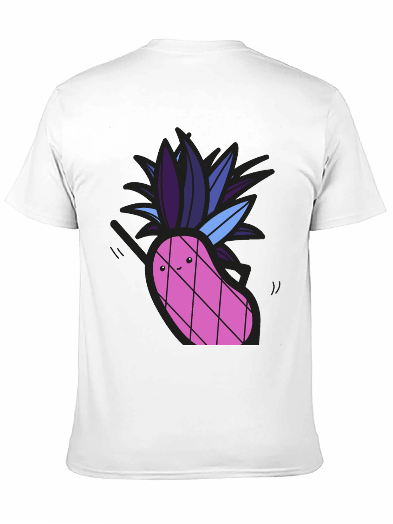 Black Funny Pineapple Graphic Tee - Black Cotton T-Shirt view 11