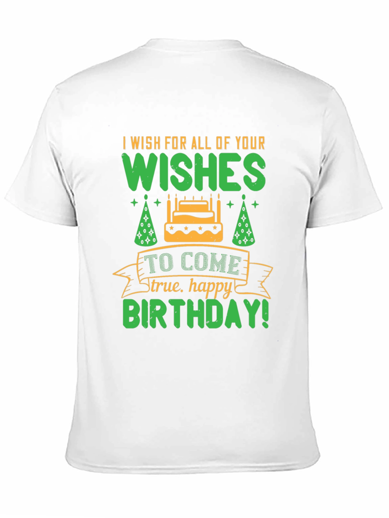 Black Birthday Wishes Graphic Tee - Black Cotton Shirt view 11
