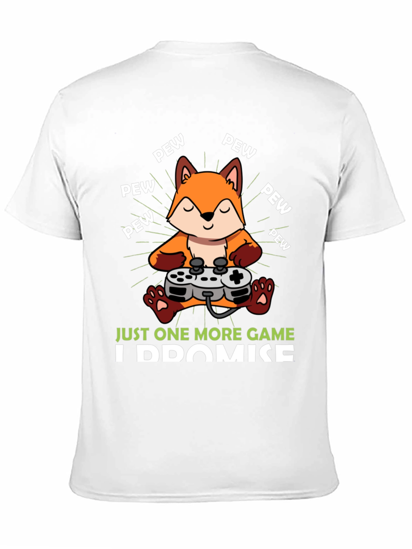 Black Just One More Game Fox Gamer T-Shirt view 11