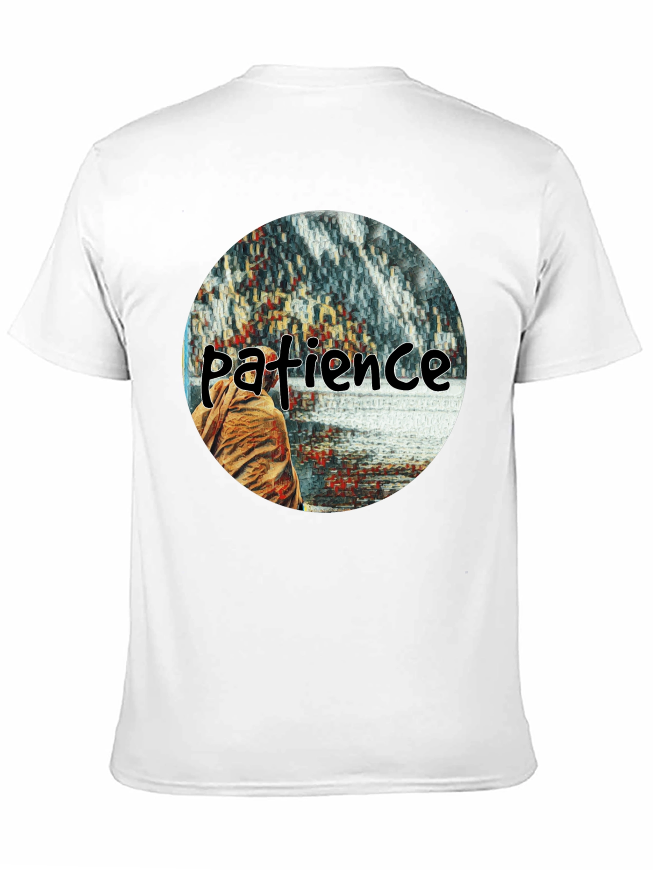 Black Patience Graphic T-Shirt - Black Crew Neck Tee view 11