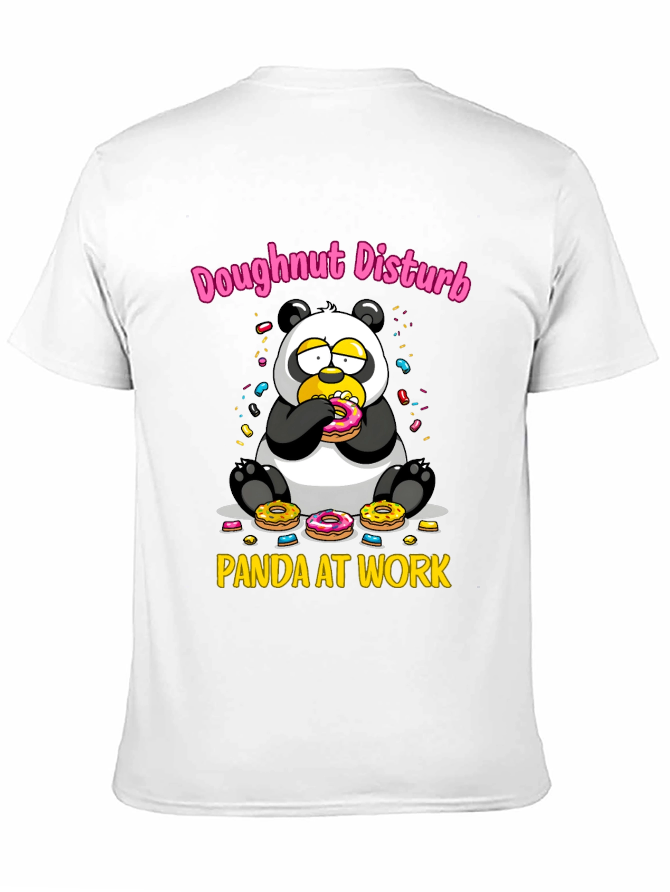 Black Doughnut Disturb Panda T-Shirt - Funny Graphic Tee view 11