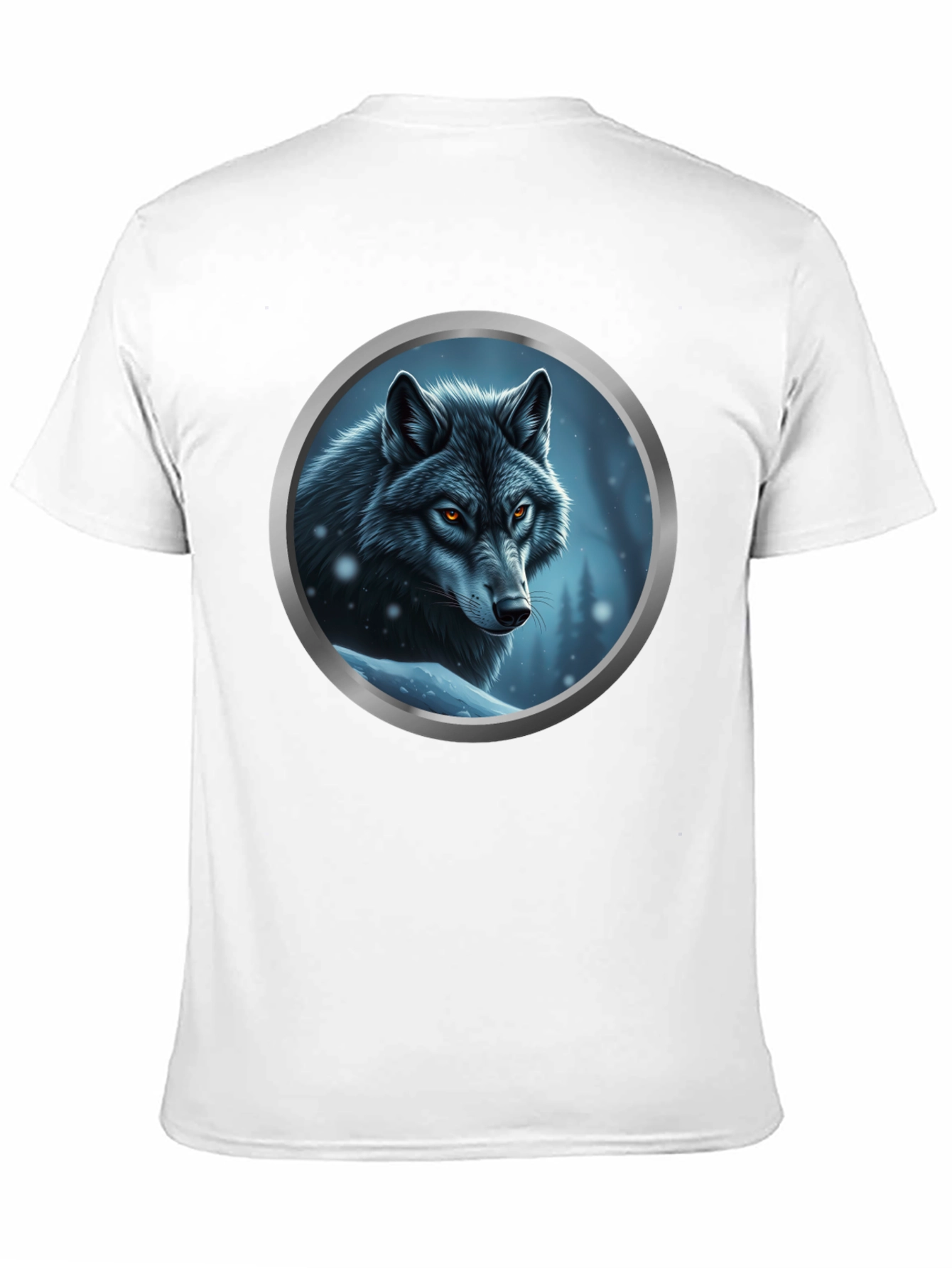 Black Wolf Portrait Graphic Tee - Black Cotton Blend view 11