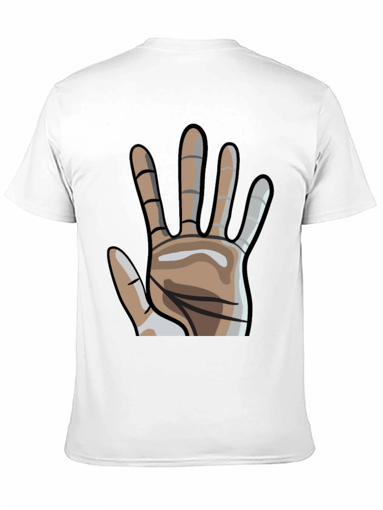 Black Graphic Hand Print Crew Neck T-Shirt view 11