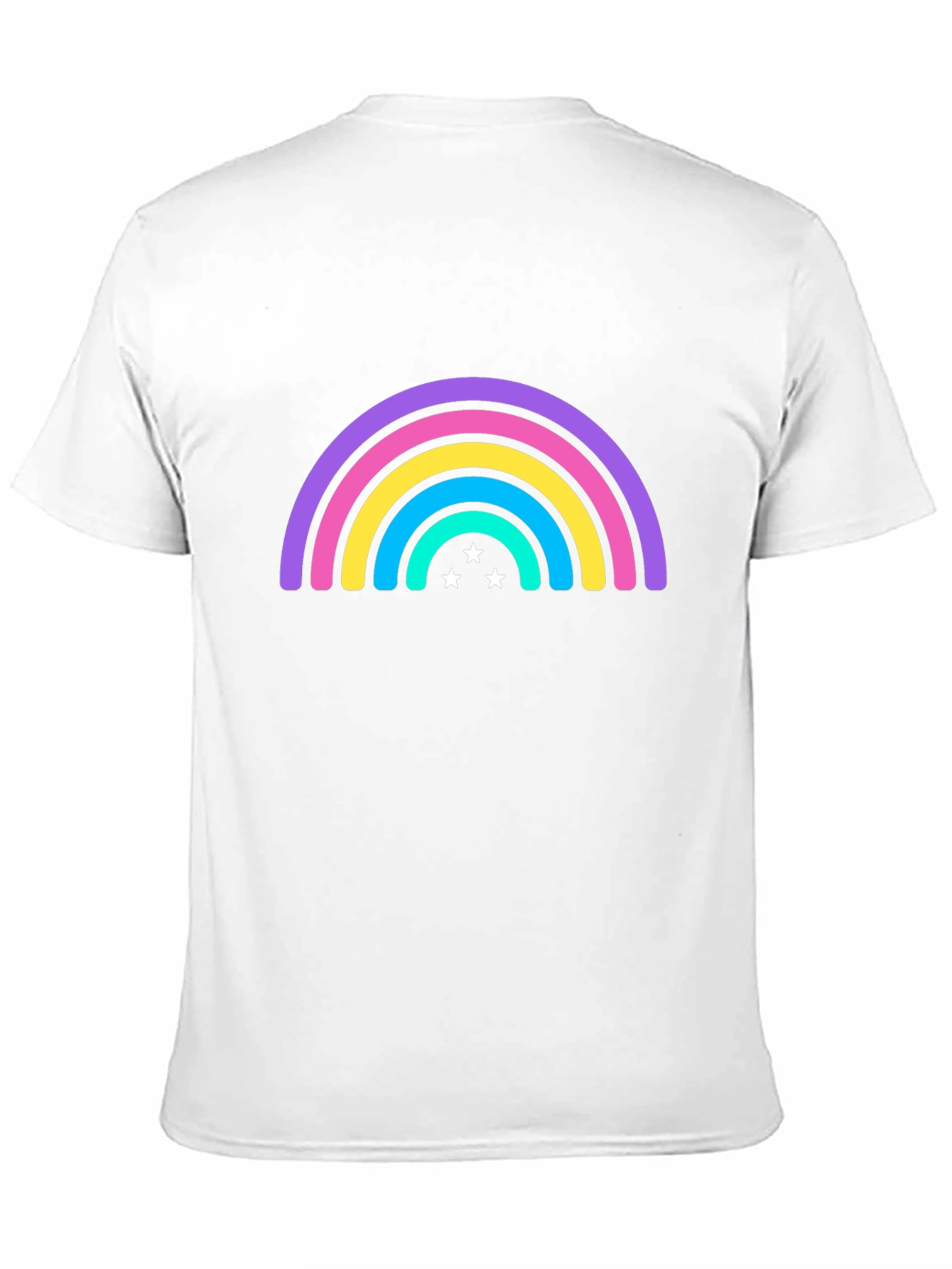 Black Rainbow Star Graphic Tee - Black Casual T-Shirt view 11