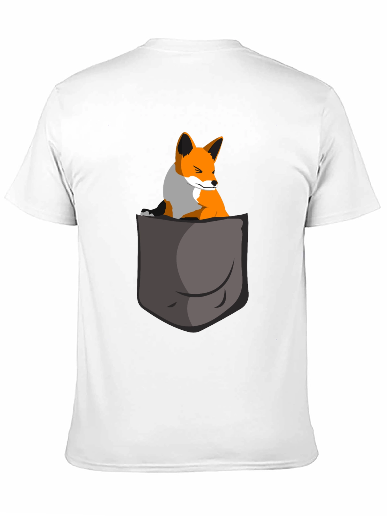 Black Fox in Pocket Graphic Tee - Cute Animal T-Shirt view 11