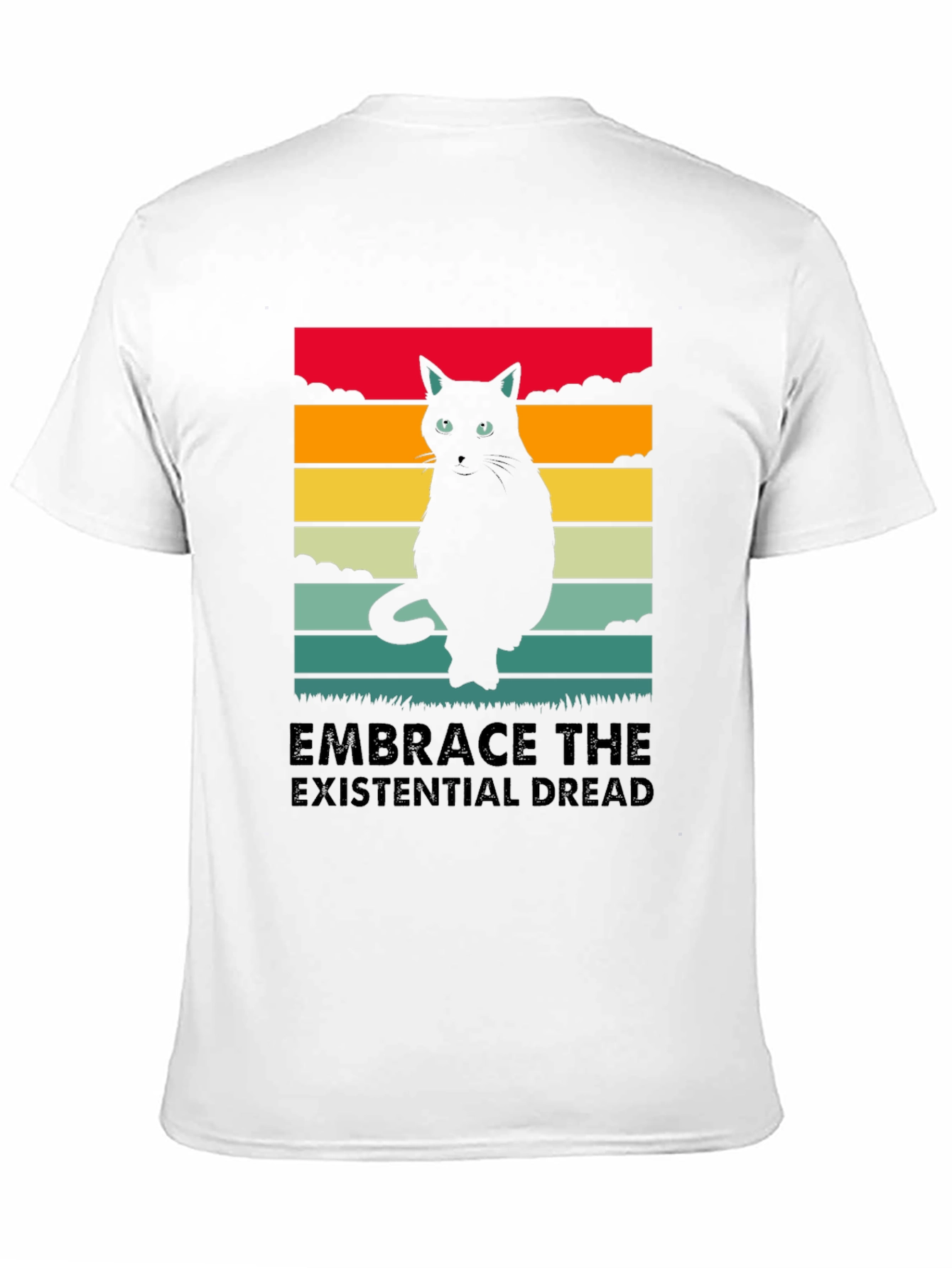 Black Embrace the Existential Dread Cat T-Shirt view 11