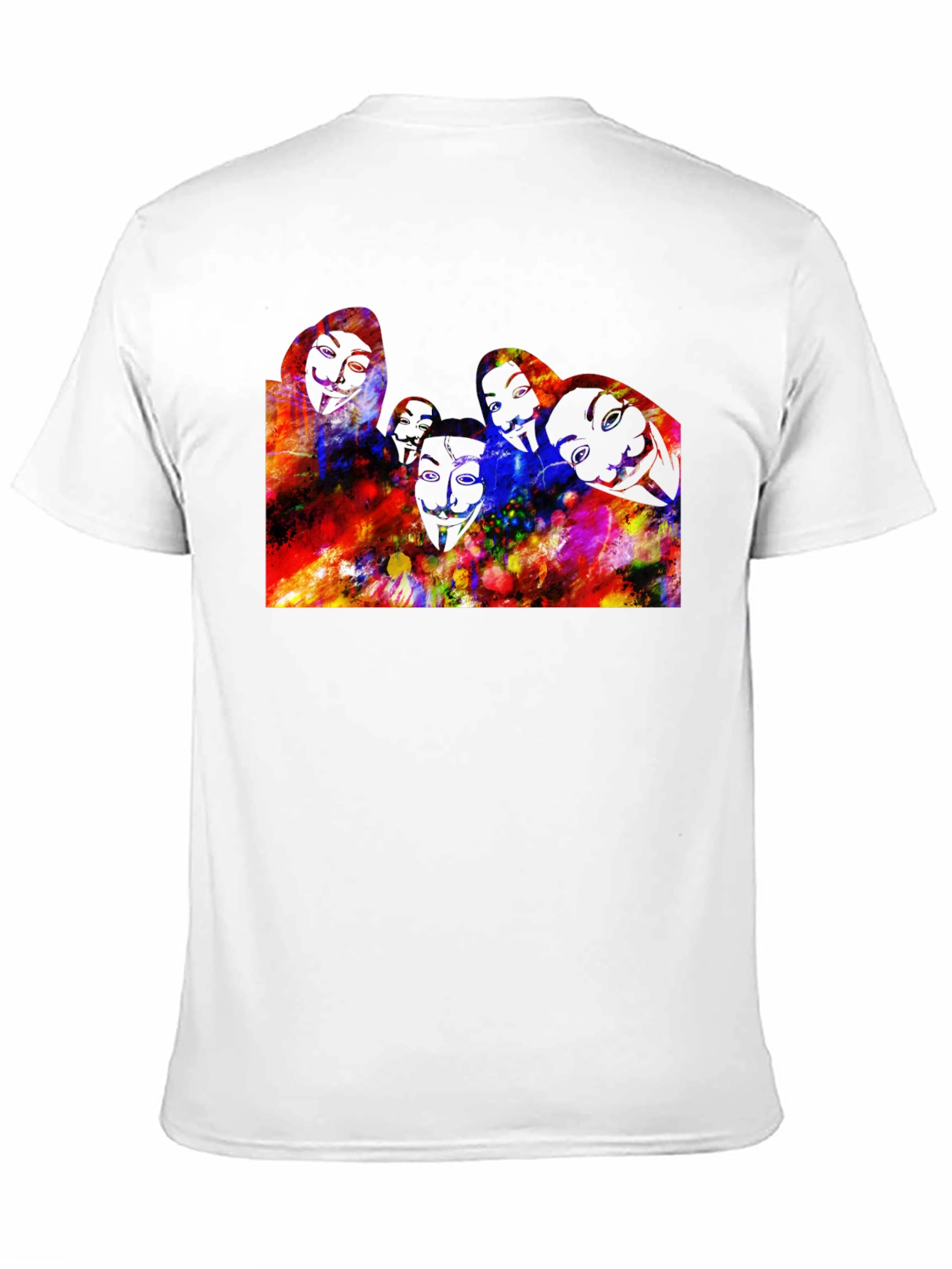 Black Abstract Faces Graphic Black T-Shirt view 11