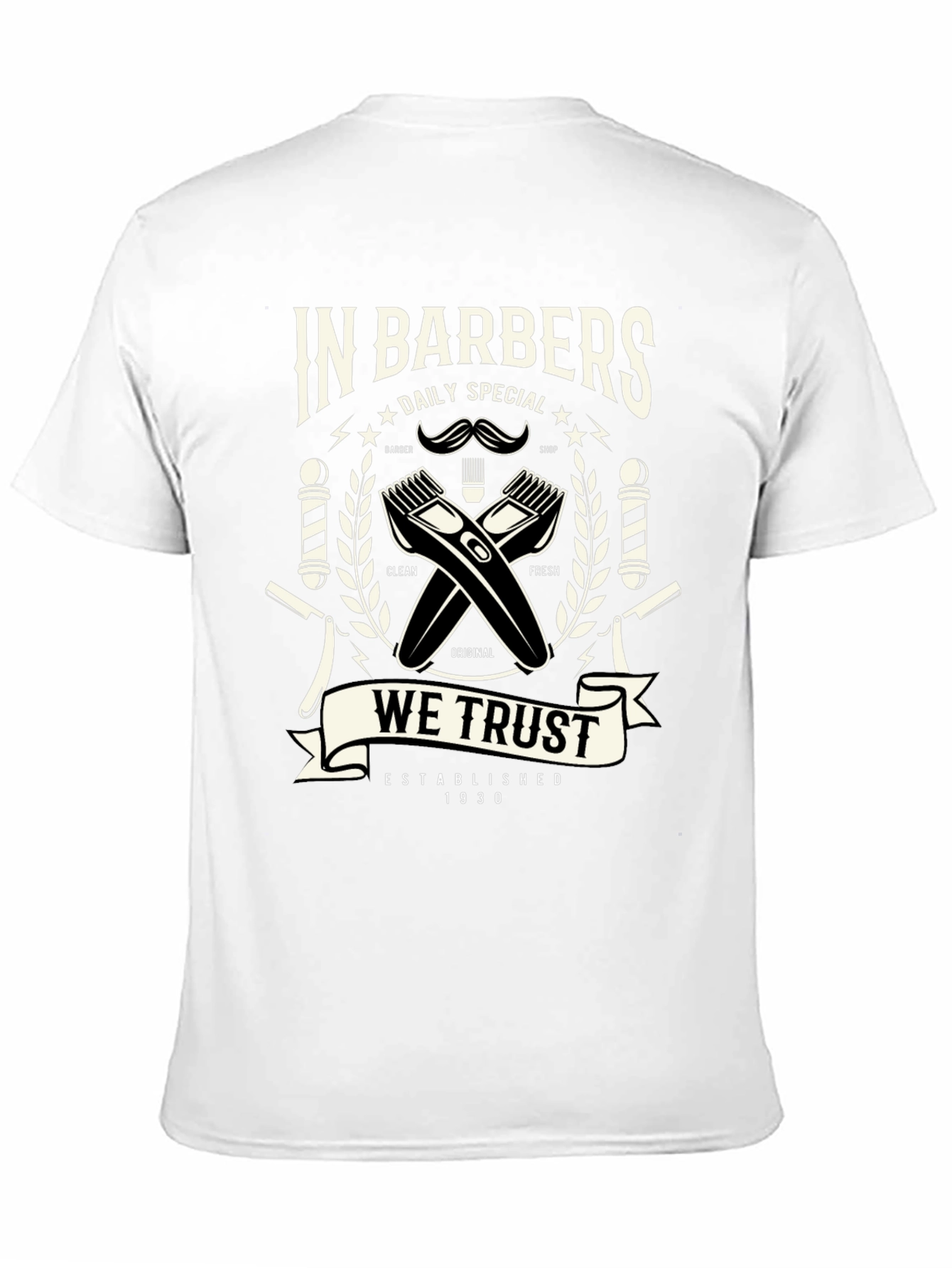 Black Vintage Barber Shop Graphic T-Shirt view 11