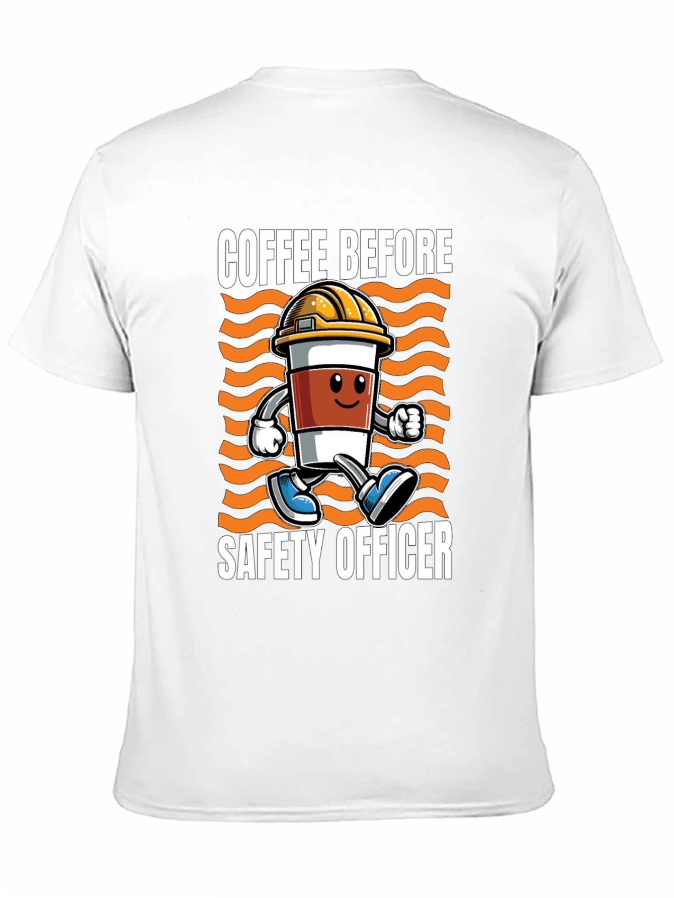 Black Coffee Before Safety Officer T-Shirt view 11