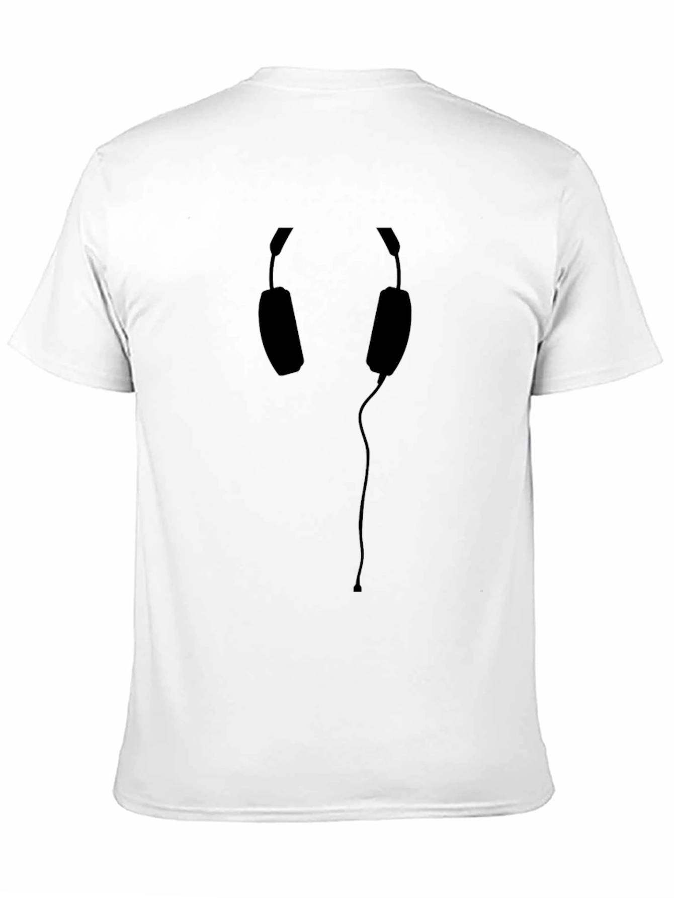 Black Headphone Graphic Tee - Black Crew Neck view 11