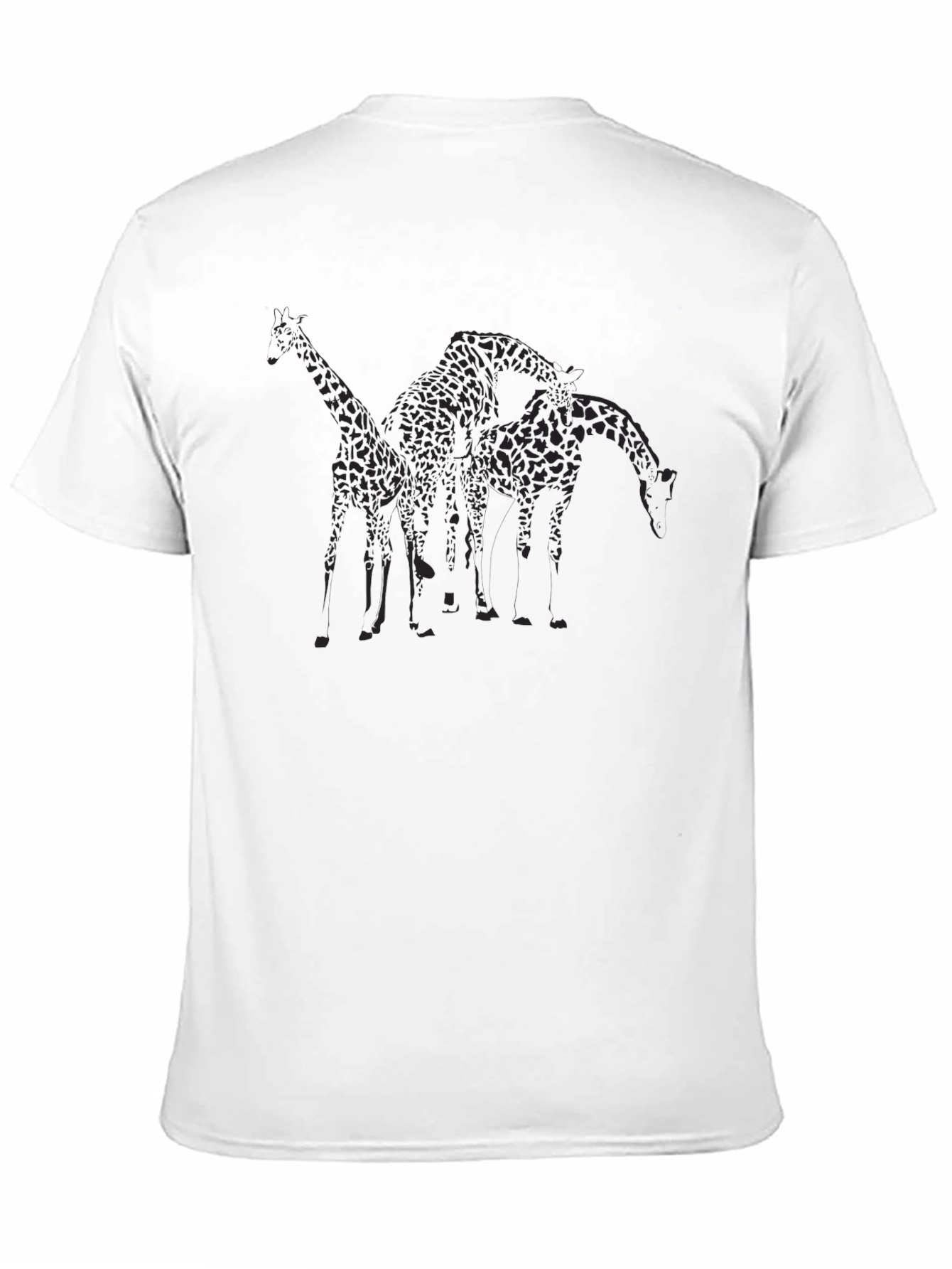 Black Giraffe Silhouette Black T-Shirt view 11