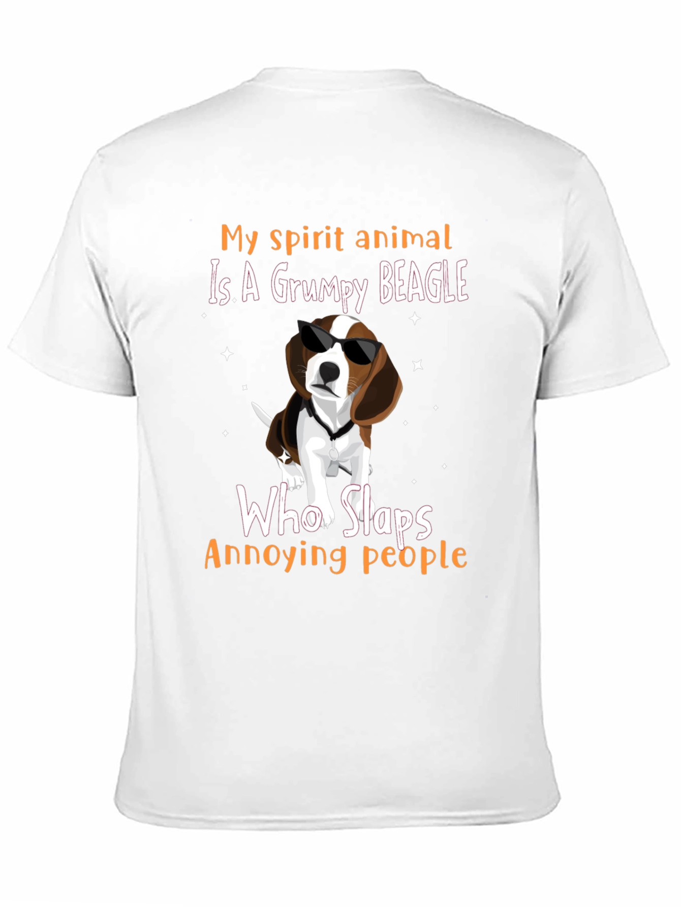 Black Grumpy Beagle T-Shirt - "My Spirit Animal Slaps Annoying People" view 11