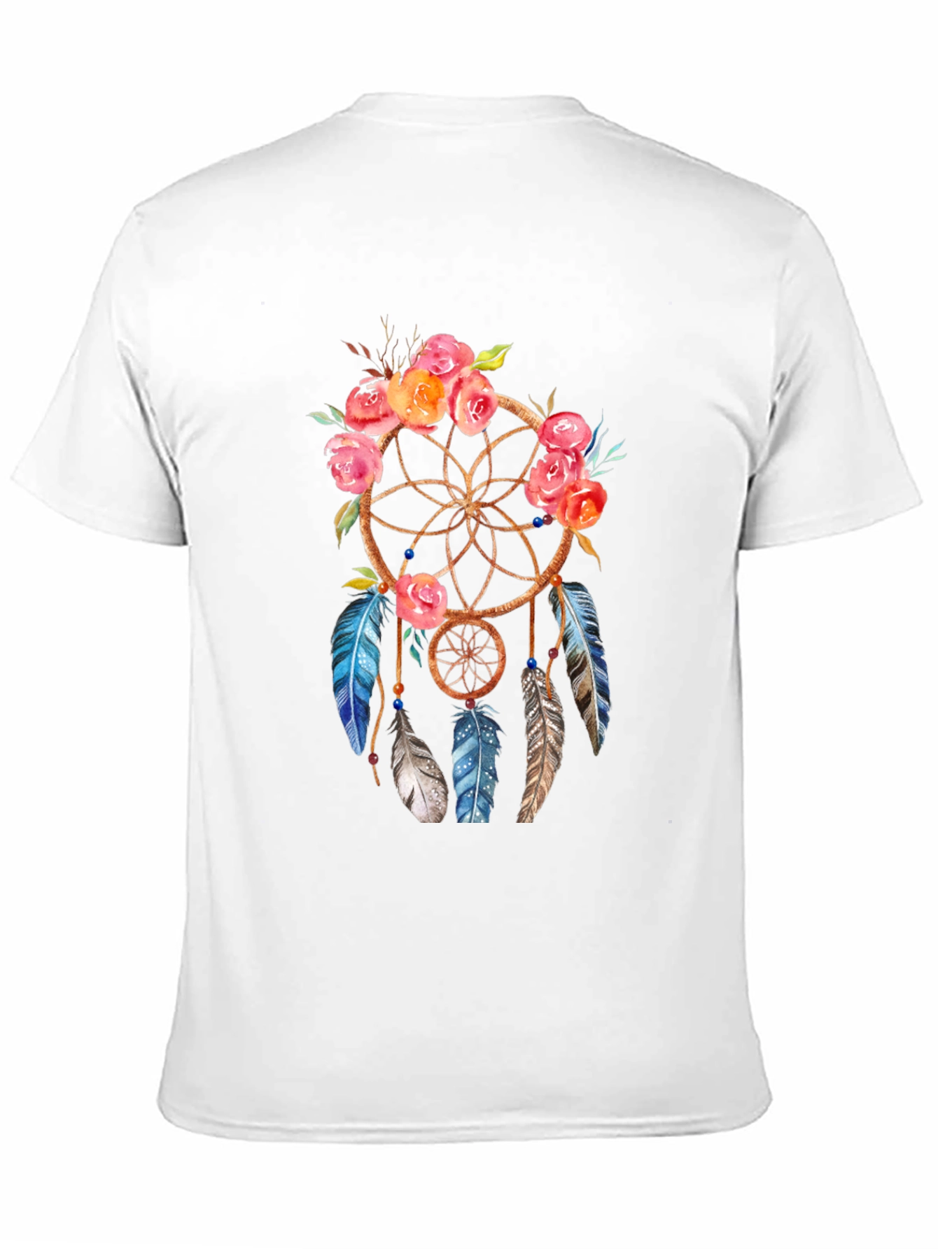 Black Dreamcatcher Floral T-Shirt - Bohemian Style view 11