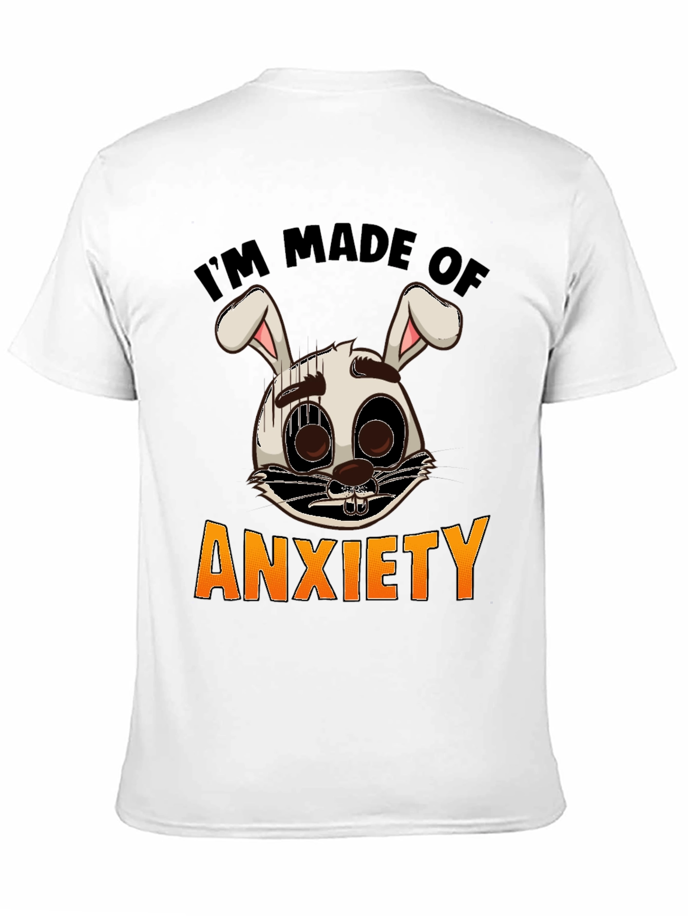 Black Anxiety Bunny Graphic Tee - I'm Made of Anxiety T-Shirt view 11