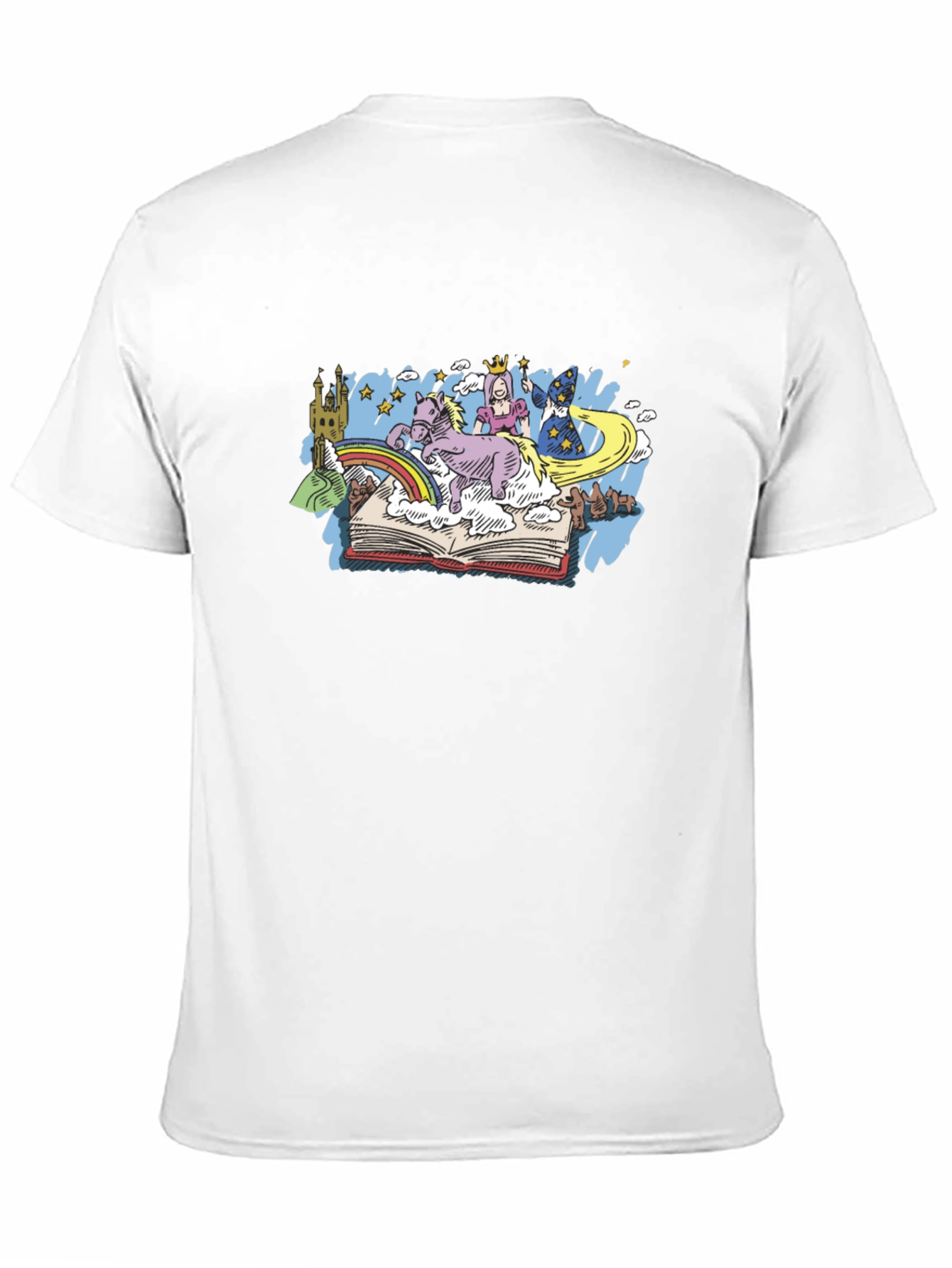 Black Storybook Dreams T-Shirt - Magical Fantasy Design view 11