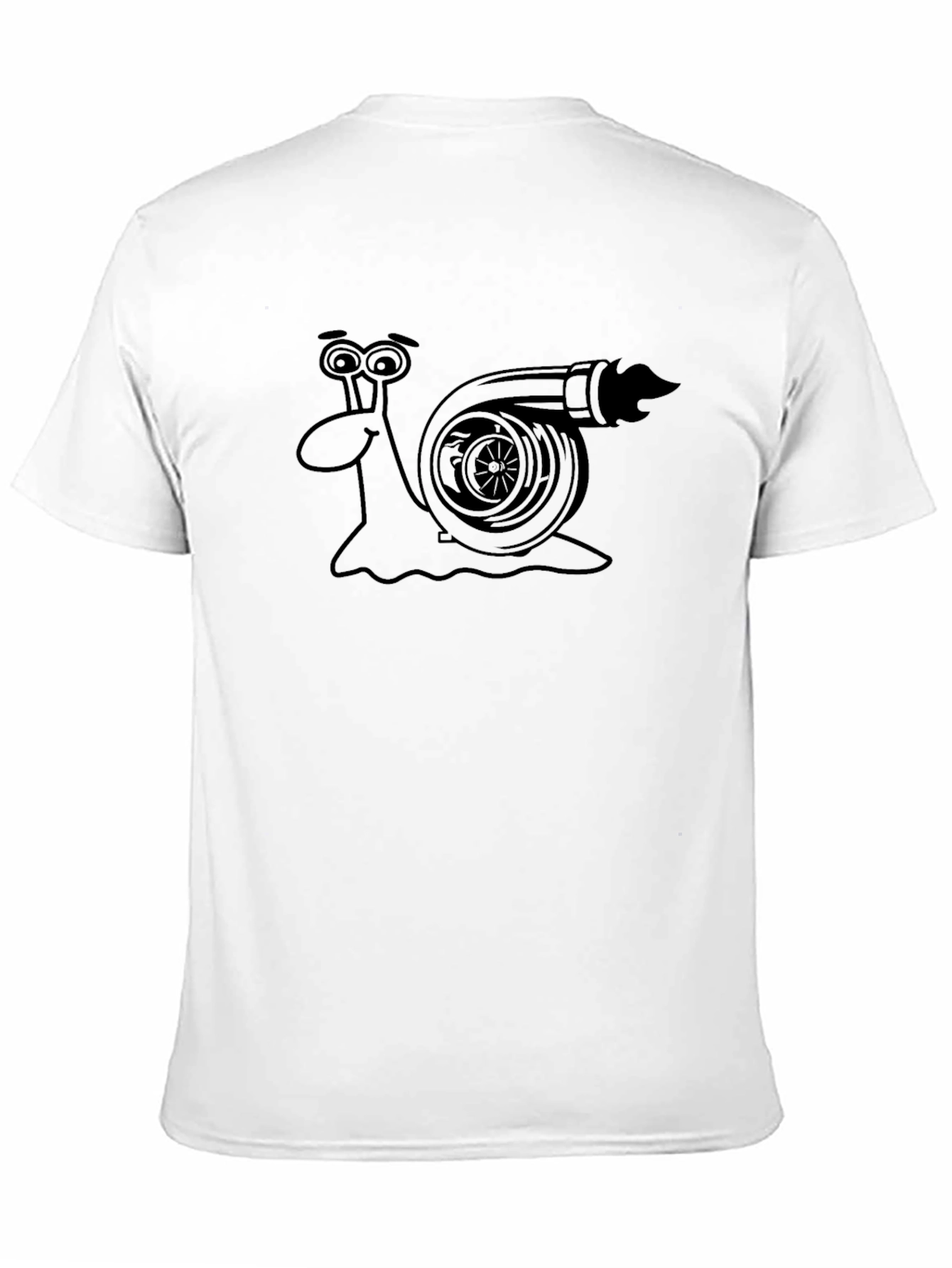 Black Turbo Snail Funny Graphic Tee - Black Cotton T-Shirt view 11