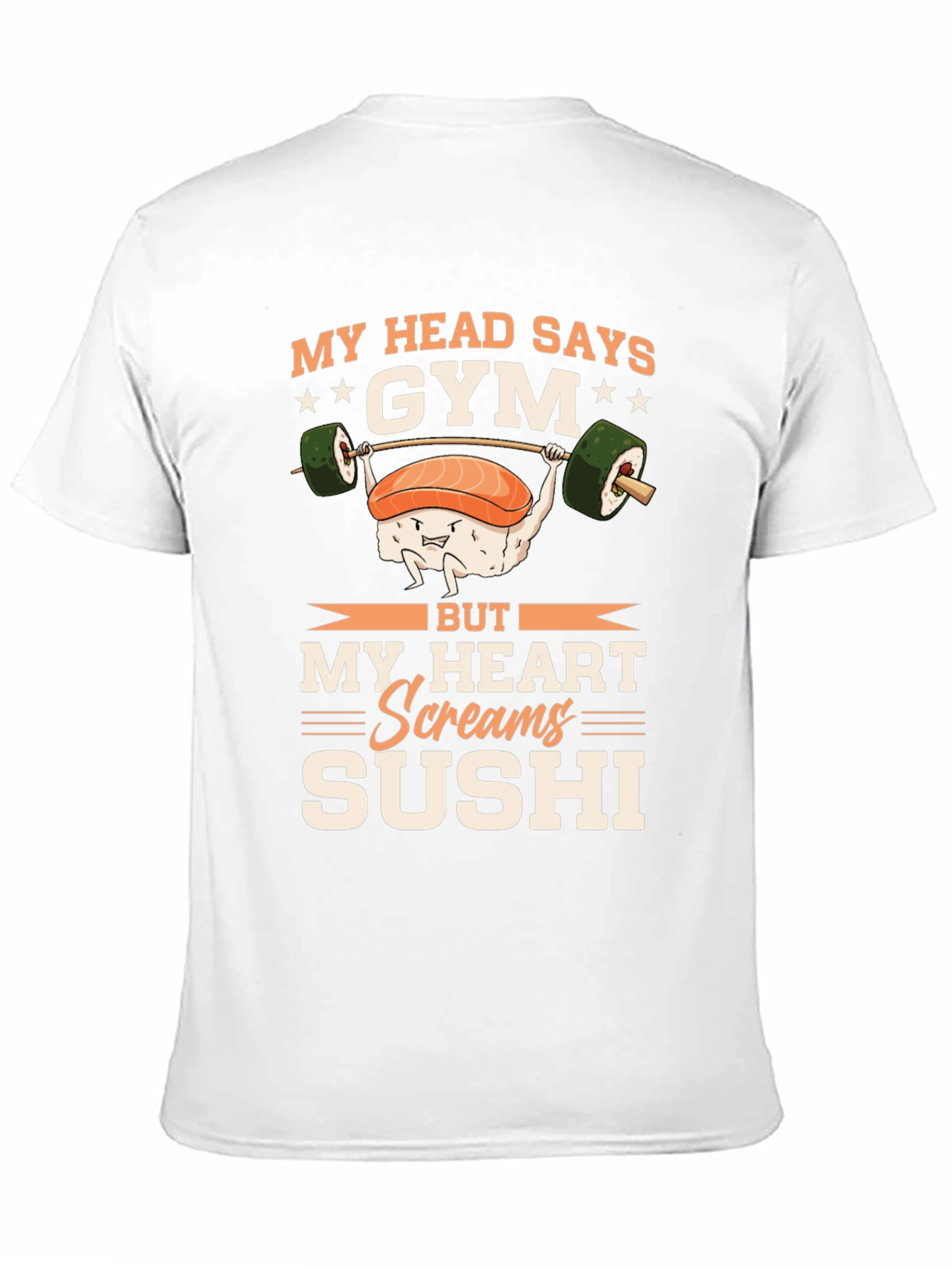 Black Gym & Sushi Graphic Tee - Workout Foodie Shirt view 11