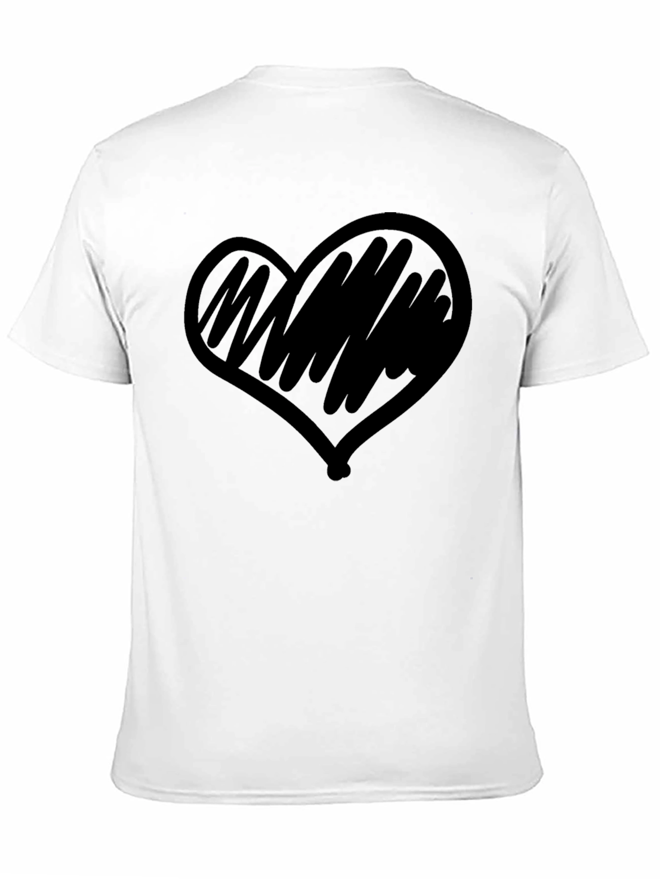 Black Heart Scribble Graphic Black T-Shirt view 11