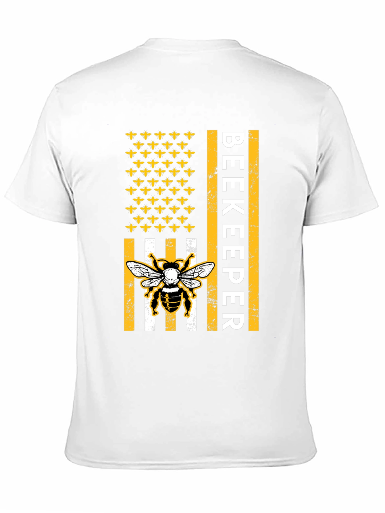 Black Beekeeper American Flag Bee T-Shirt view 11