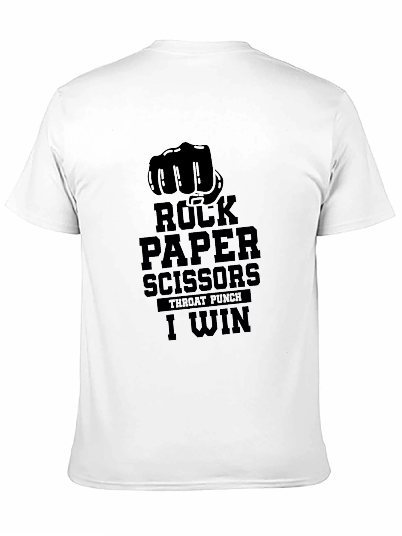 Black Rock Paper Scissors Throat Punch I Win T-Shirt view 11