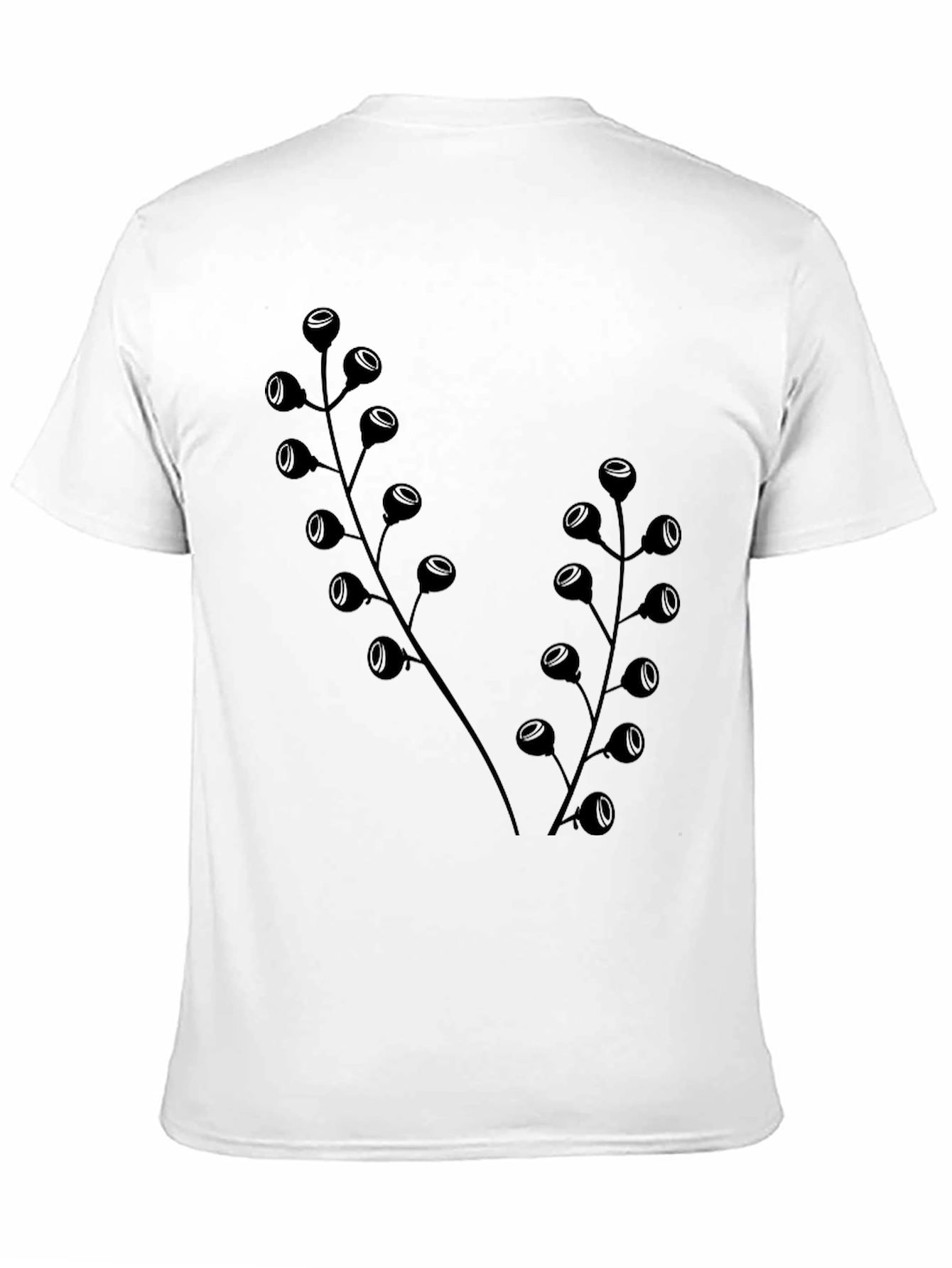 Black Botanical Black T-Shirt - Modern Plant Design view 11