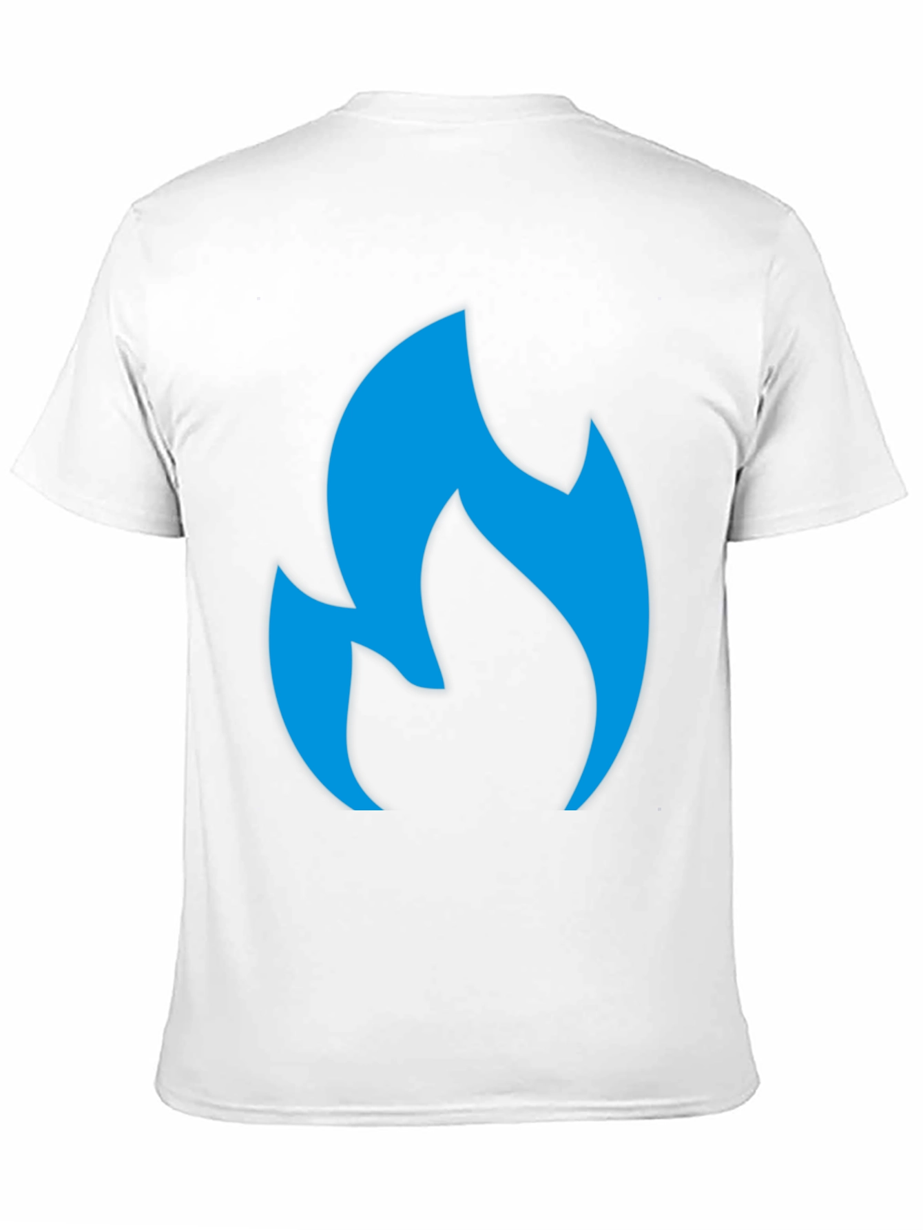 Black Men's Black T-Shirt with Blue Flame Graphic view 11