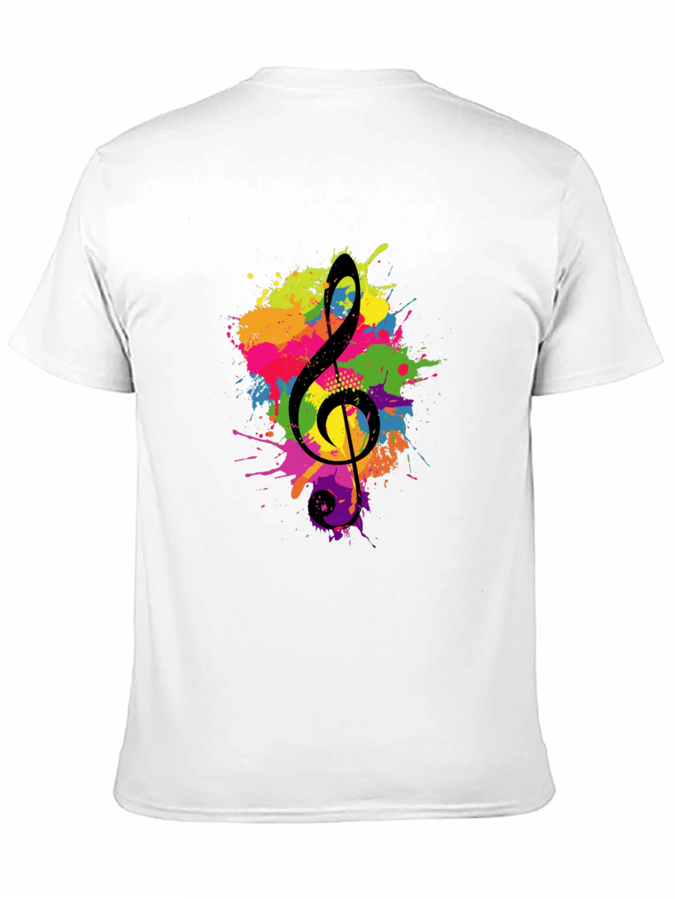 Black Treble Clef Splash Graphic Black T-Shirt view 11