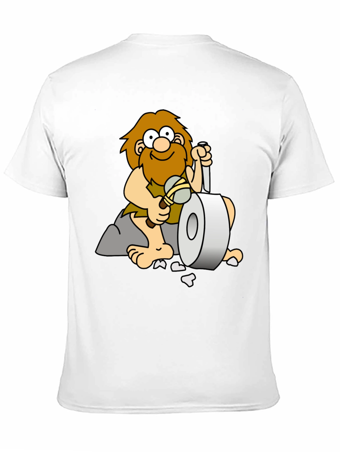 Black Funny Caveman Toilet Paper T-Shirt view 11