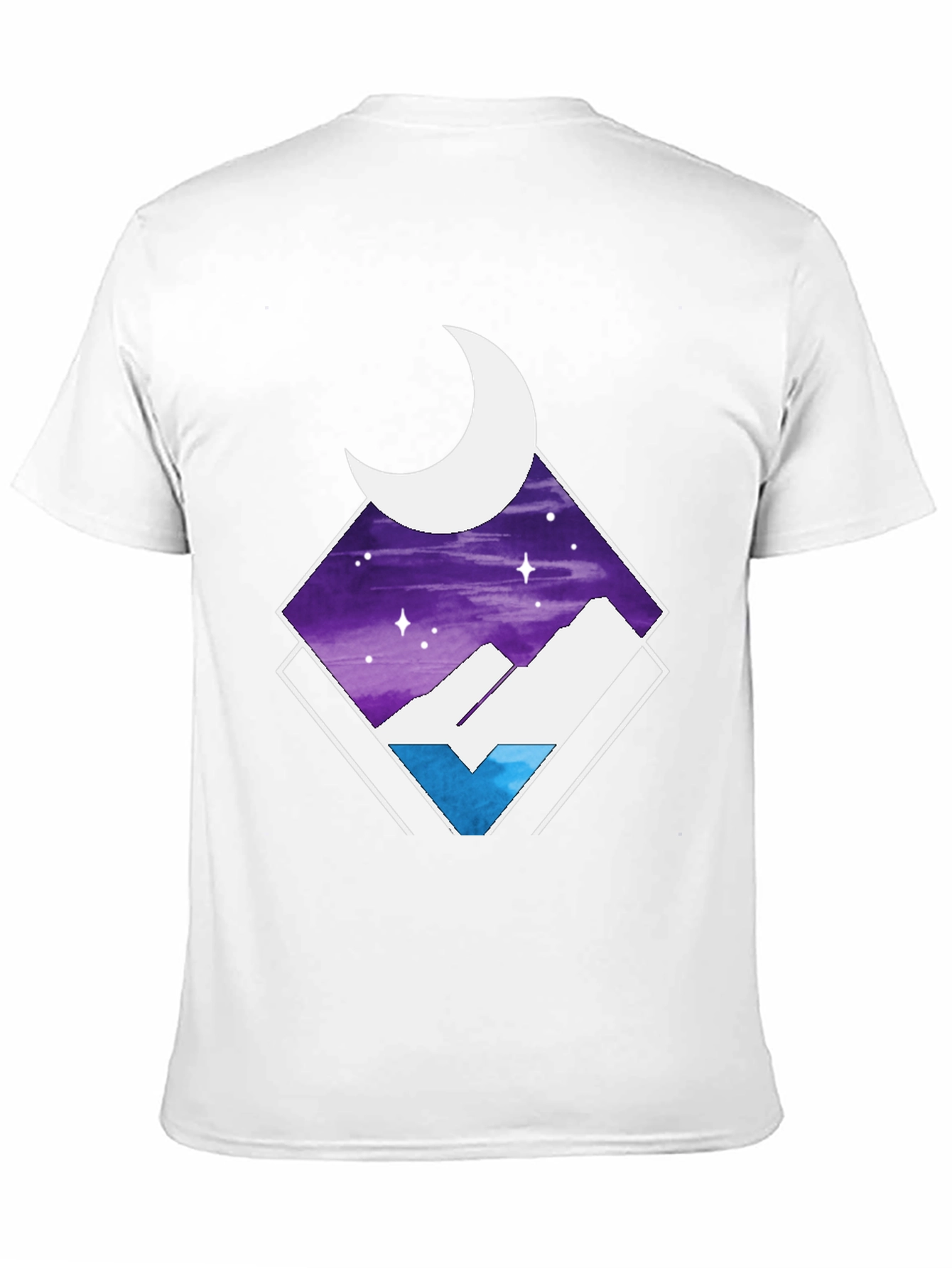 Black Night Sky Mountain T-Shirt view 11