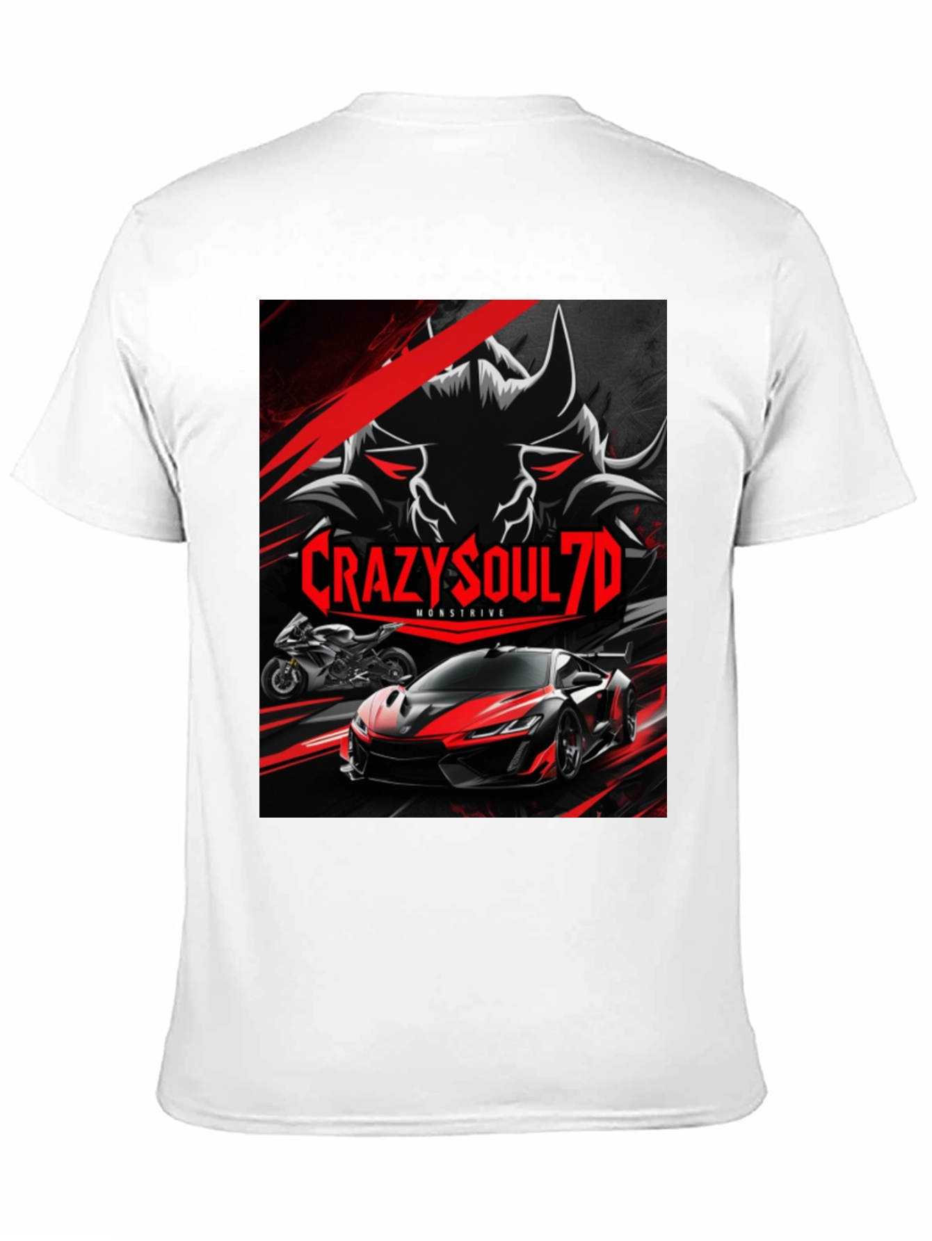 Black CrazySoul7D Monstrive Graphic T-Shirt view 11