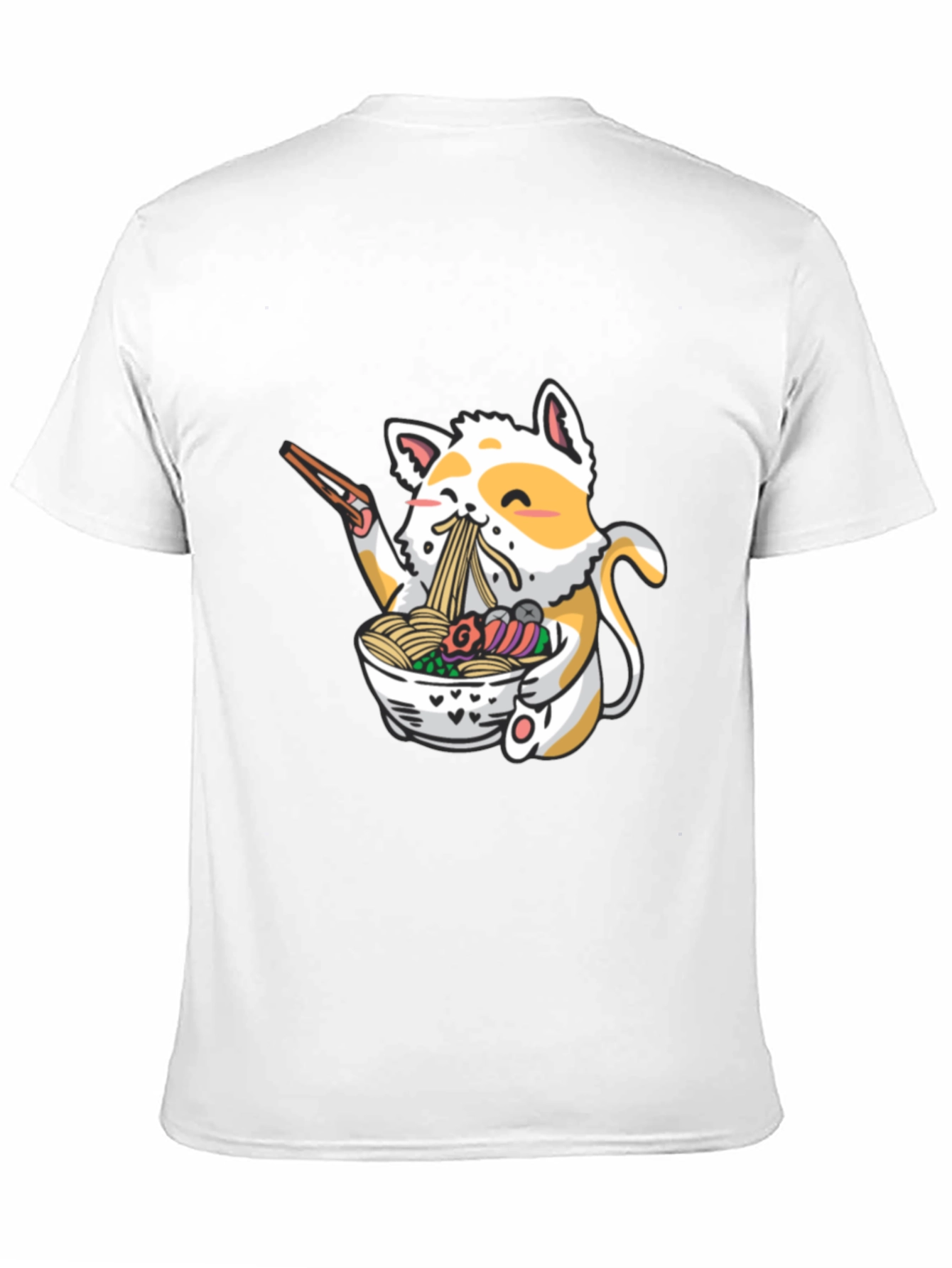 Black Ramen Cat Graphic T-Shirt - Black Cotton Blend view 11